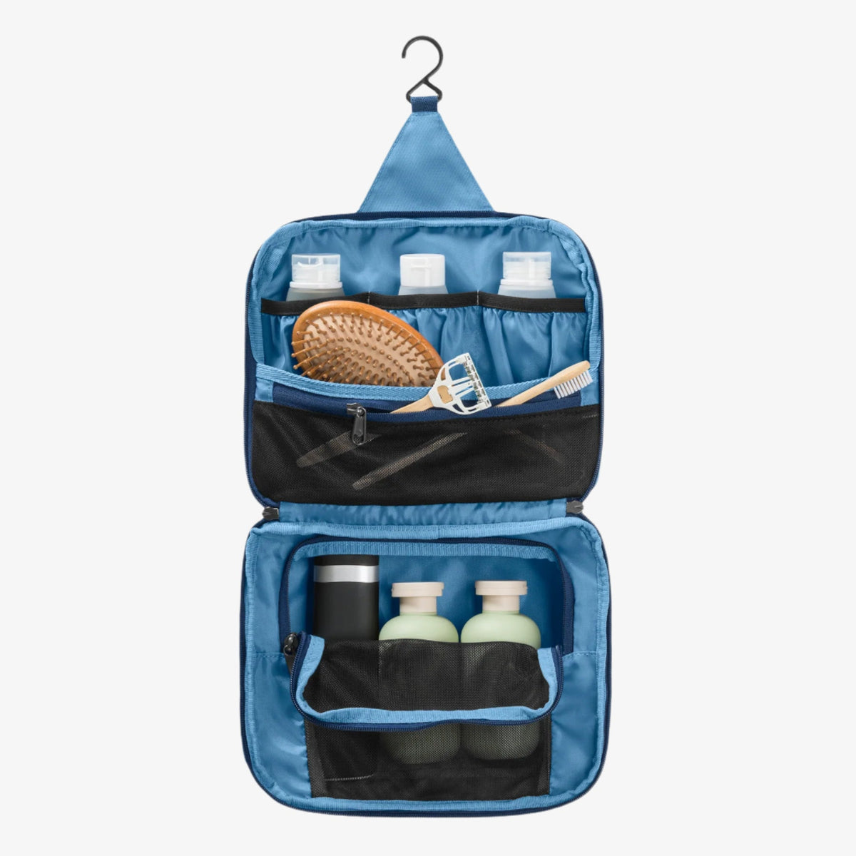 Eagle Creek Pack-It Hanging Toiletry Bag in Blue Dawn — angle view 3 # color_Blue Dawn