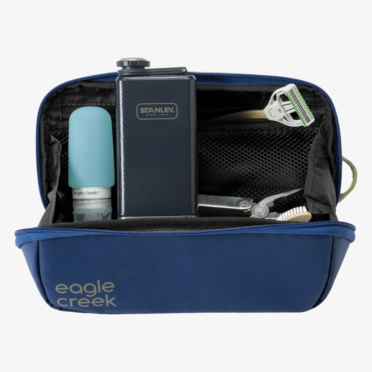 Eagle Creek Pack-It Gear Dopp Kit in Atlantic Blue — angle view 3 # color_Atlantic Blue