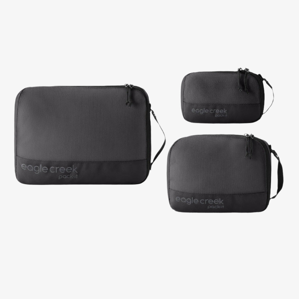 Eagle Creek Pack-It Reveal Packing Cube Set in Black — front view # color_Black