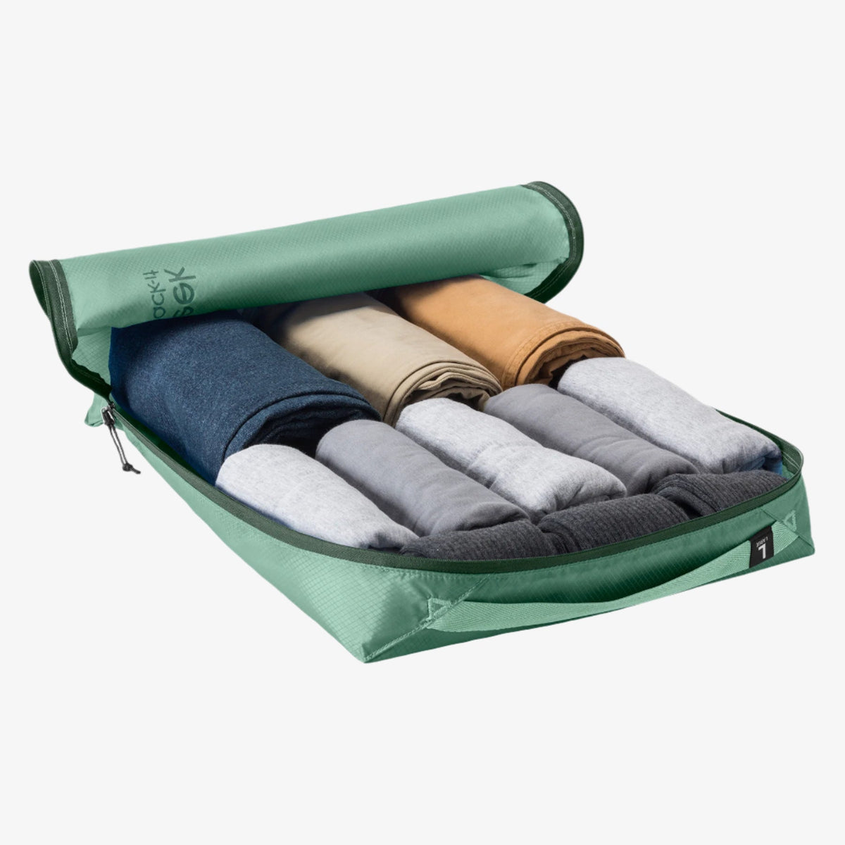 Eagle Creek Pack-It Isolate Extended Stay Packing Cube Set in Willow Green — interior view # color_Willow Green