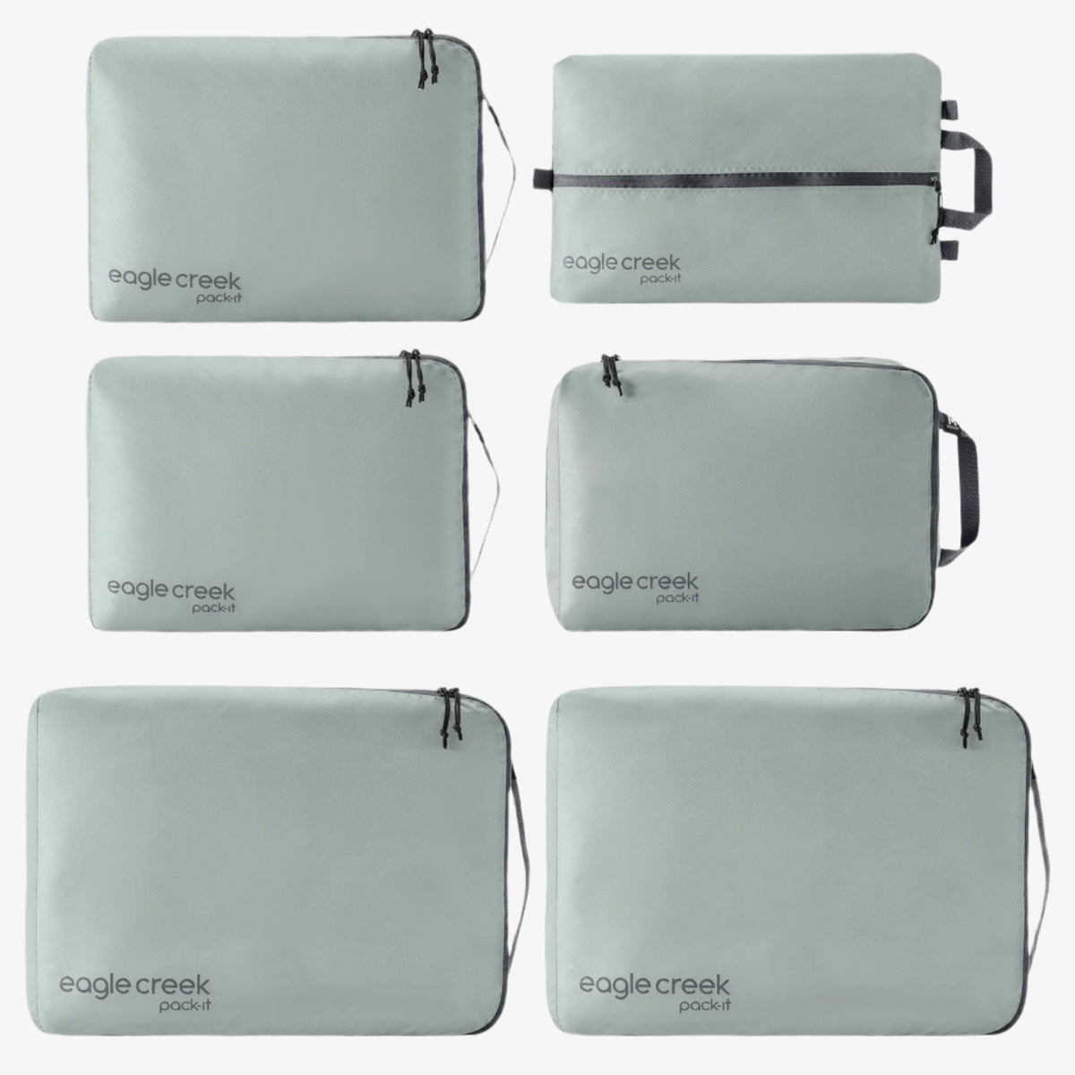 Eagle Creek Pack-It Isolate Extended Stay Packing Cube Set in Storm Grey — front view # color_Storm Grey