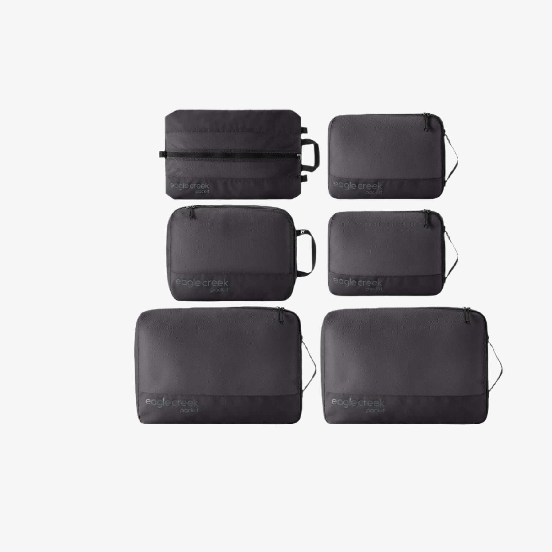 Eagle Creek Pack-It Reveal Extended Stay Packing Cube Set in Black — front view