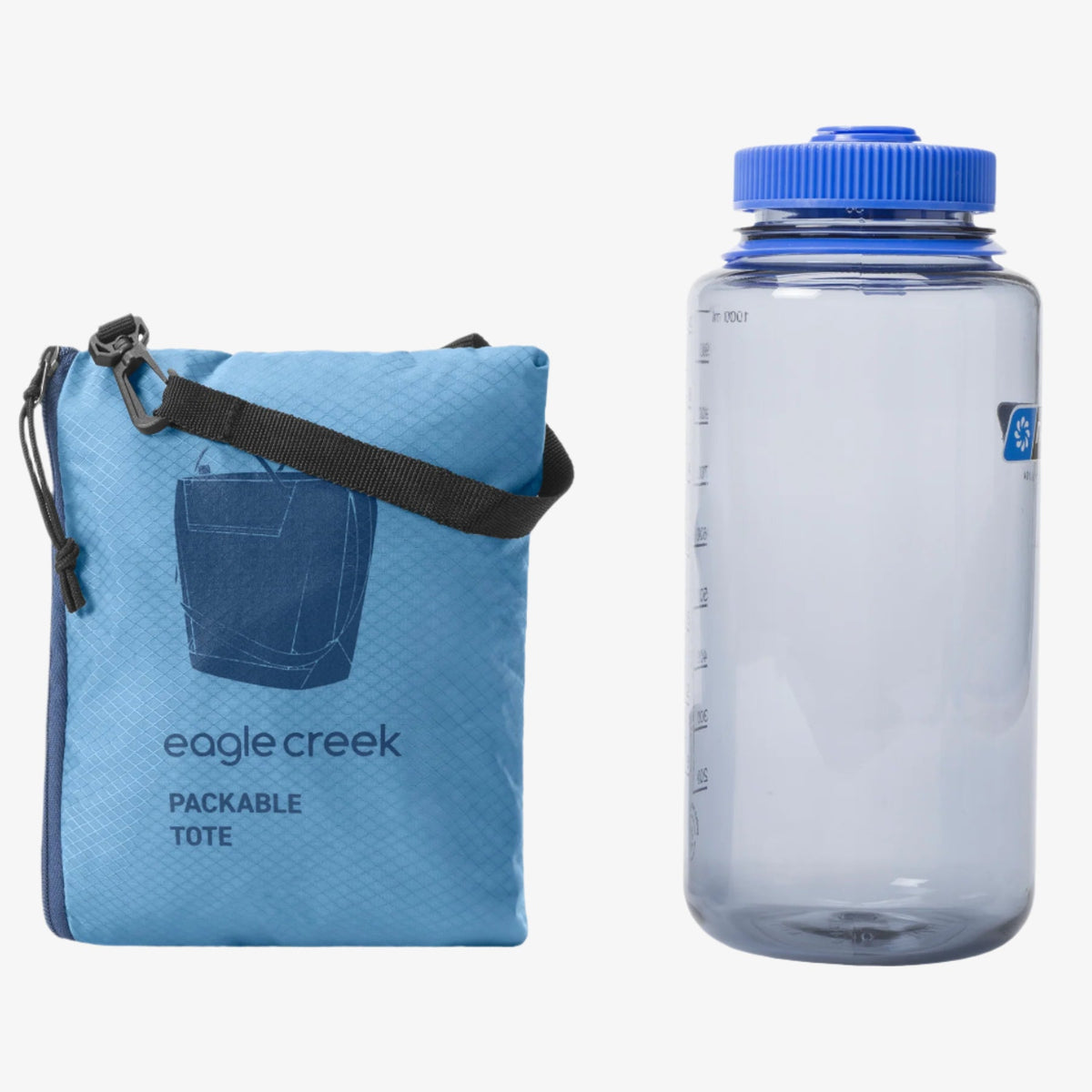 Eagle Creek Packable Tote Bag in Blue Dawn — angle view 3 # color_Blue Dawn