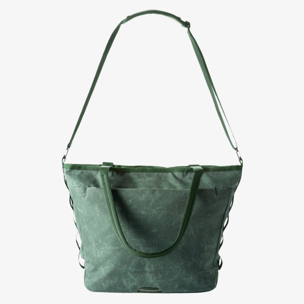 Eagle Creek Explore Tote Bag in Grass Green — back view # color_Grass Green