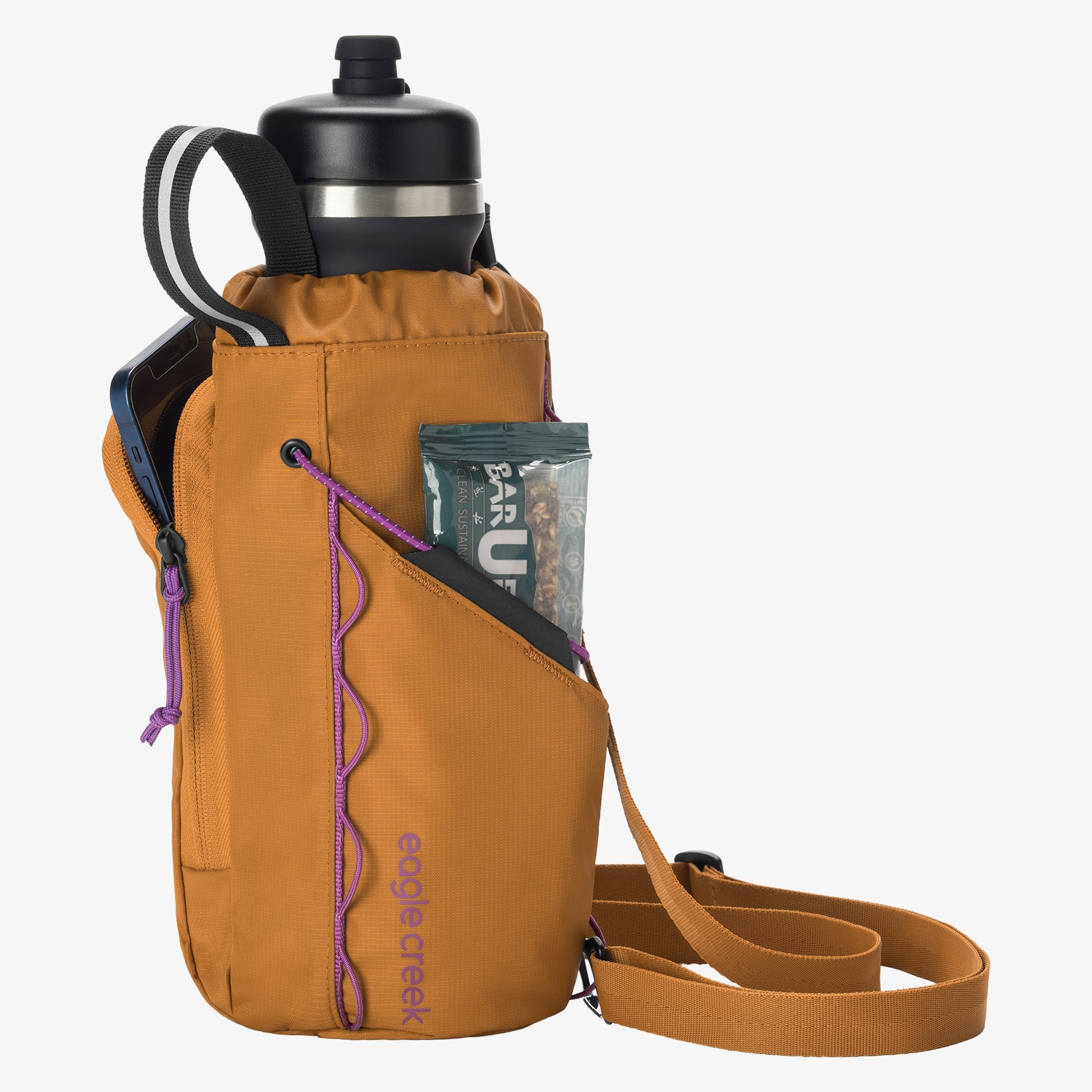 Eagle Creek Ranger Water Bottle Sling in Iron Orange — interior view