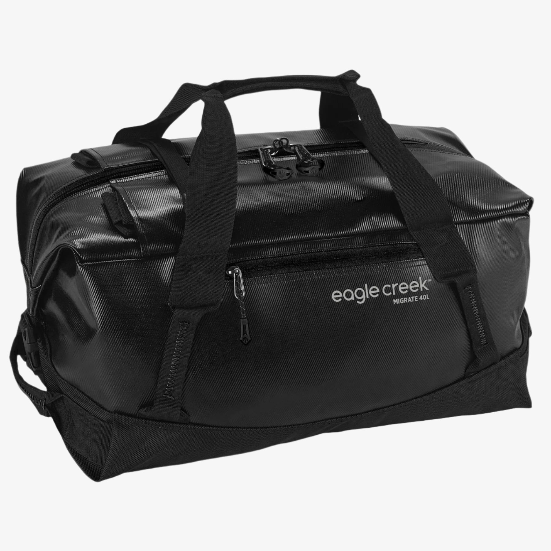 Eagle Creek Migrate Duffel Bag 40L in Midnight Black — front view # color_Midnight Black