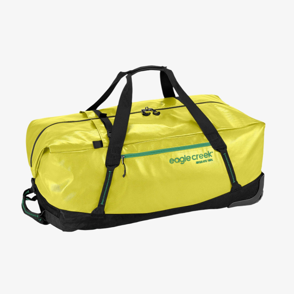 Eagle Creek Migrate 130L Rolling Duffel Bag in Electric Yellow — front view # color_Electric Yellow