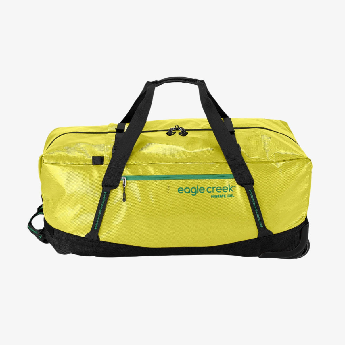 Eagle Creek Migrate 130L Rolling Duffel Bag in Electric Yellow — angle view 2 # color_Electric Yellow