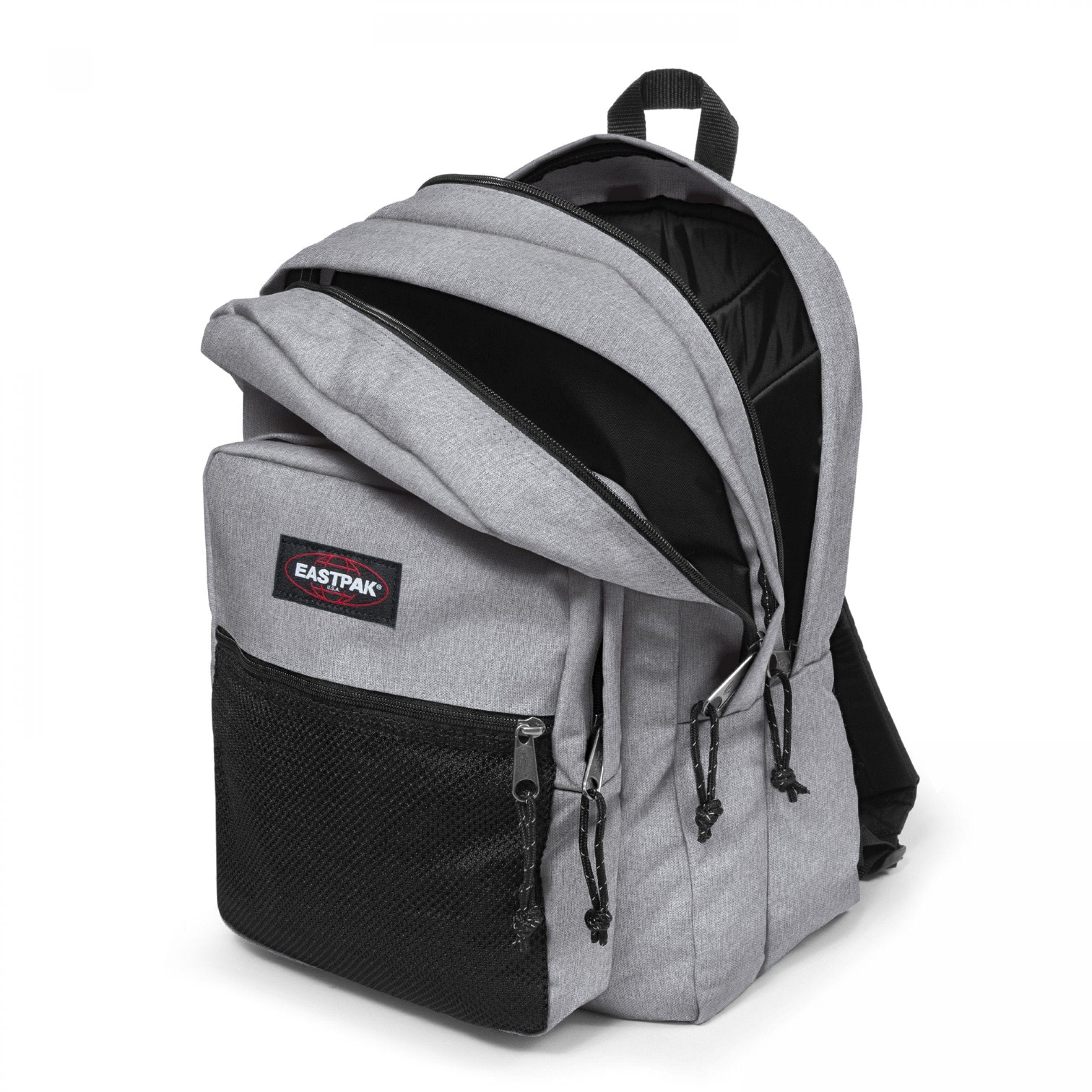 Eastpak Pinnacle Backpack 38L in Sunday Grey — interior view # color_Sunday Grey
