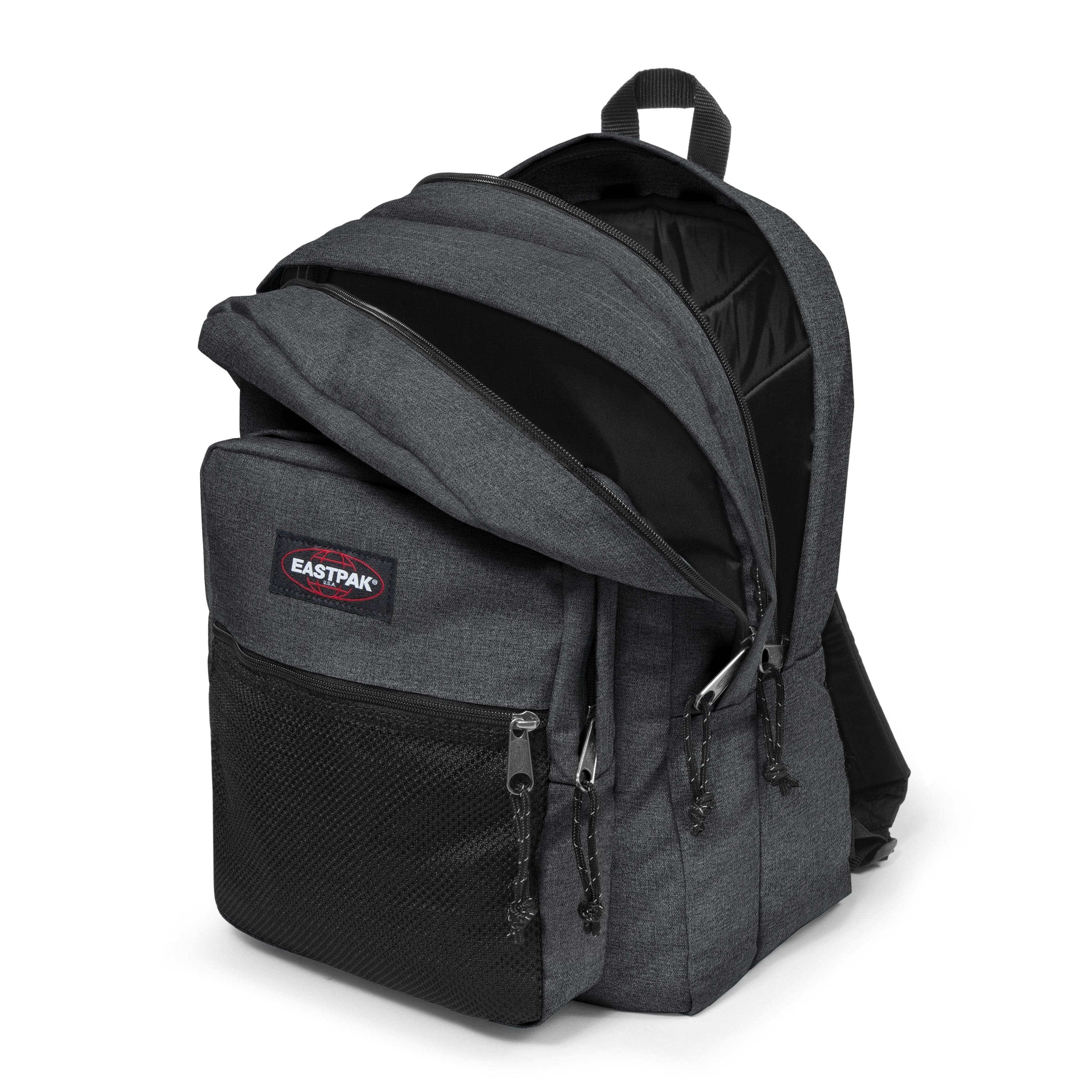Eastpak Pinnacle Backpack 38L in Black Denim — interior view # color_Black Denim