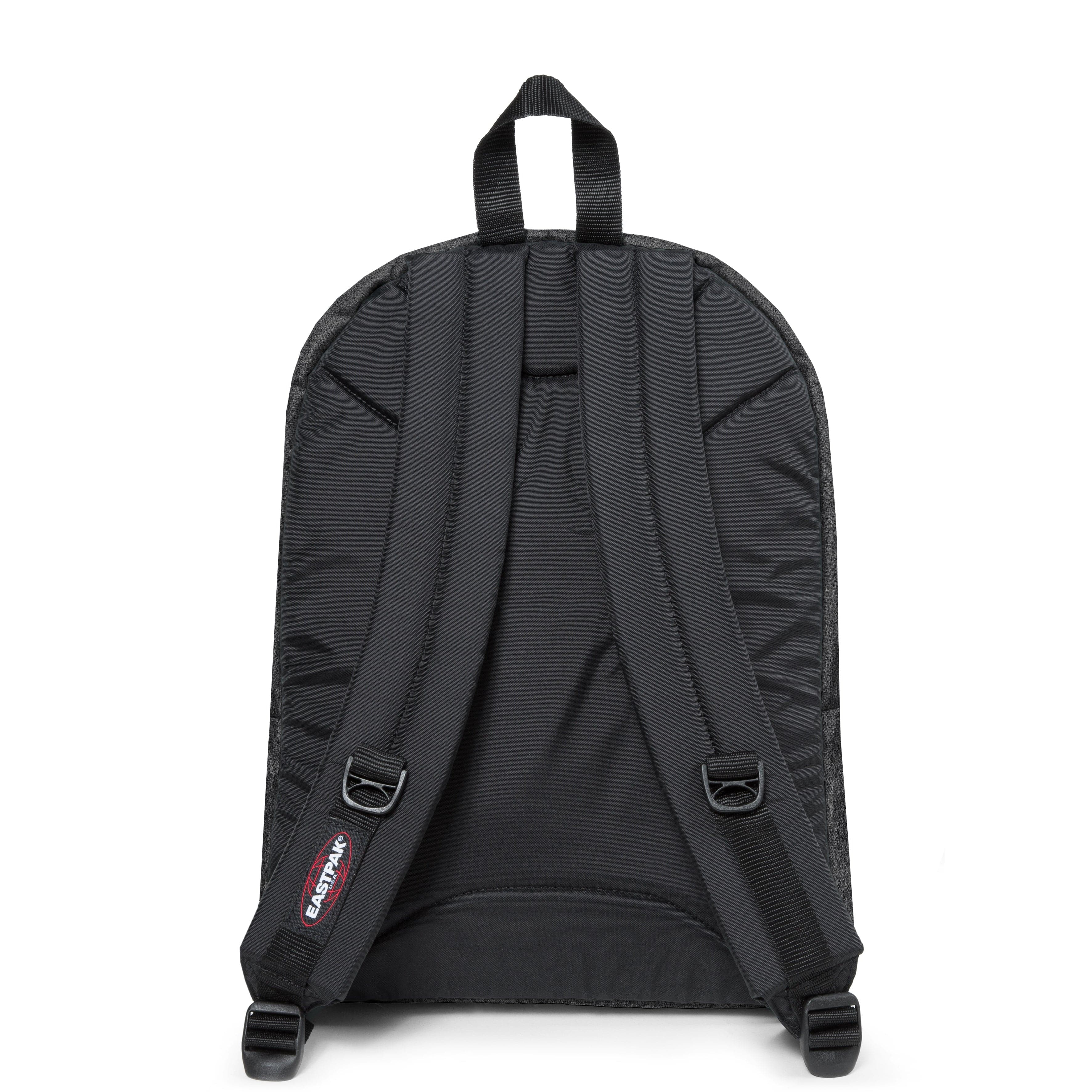 Eastpak Pinnacle Backpack 38L in Black Denim — back view # color_Black Denim