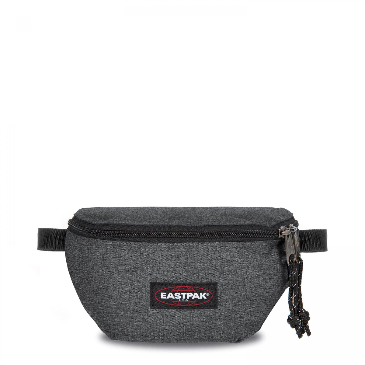 Eastpak Springer Fanny Pack in Black Denim — front view