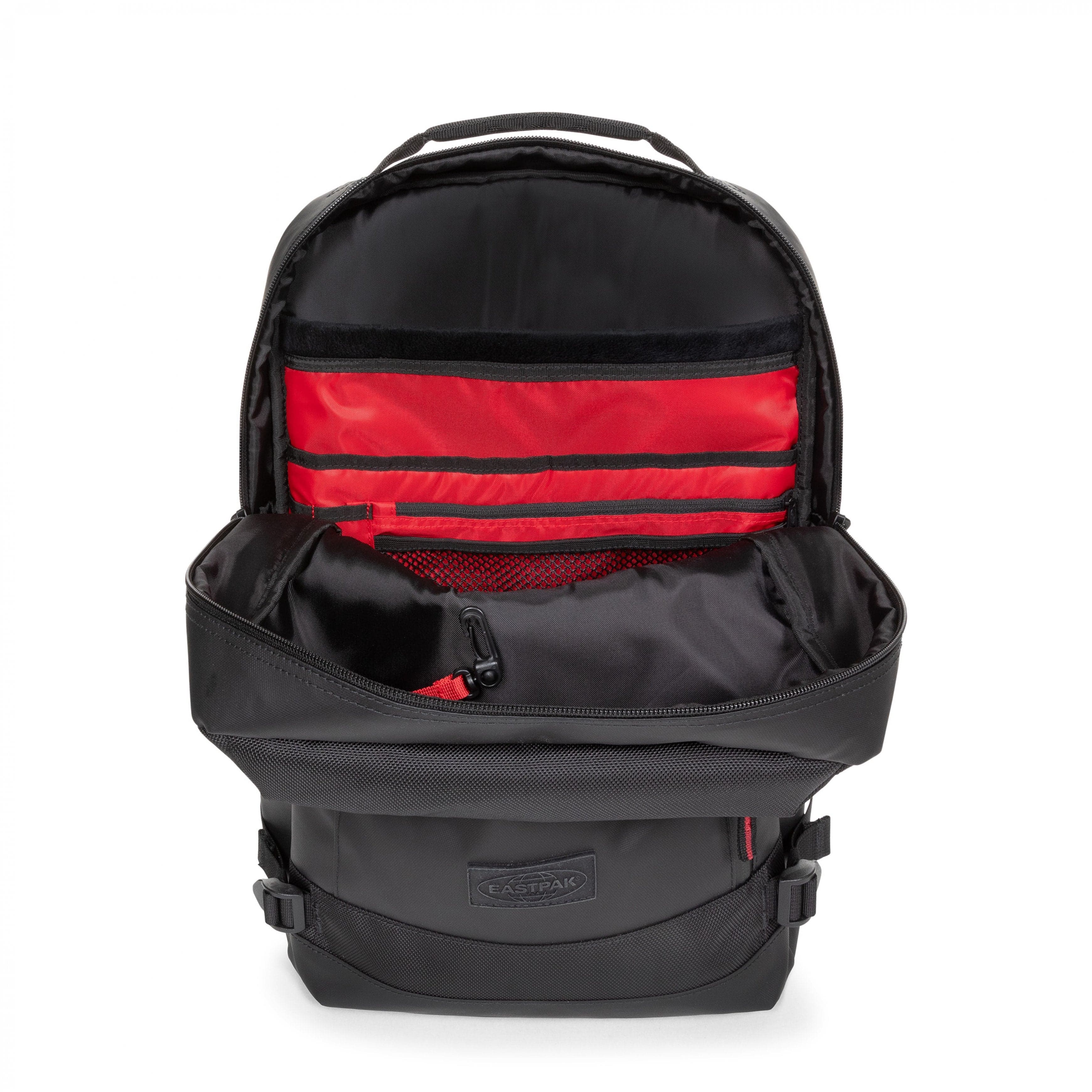 Eastpak Tecum M Backpack 19L in CNNCT Top Black — interior view # color_CNNCT Top Black