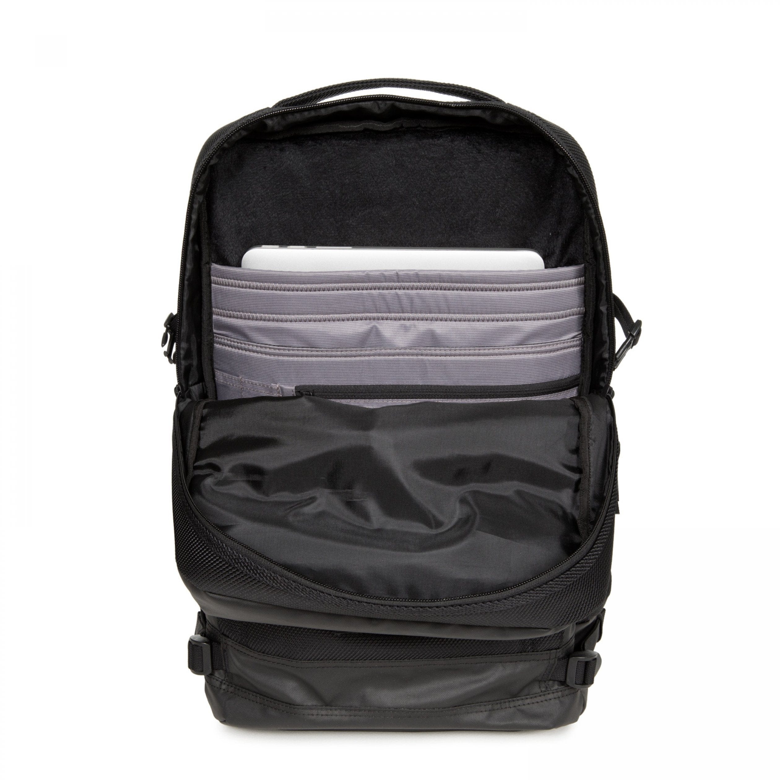 Eastpak Tecum M Backpack 19L in CNNCT Coat — interior view # color_CNNCT Coat