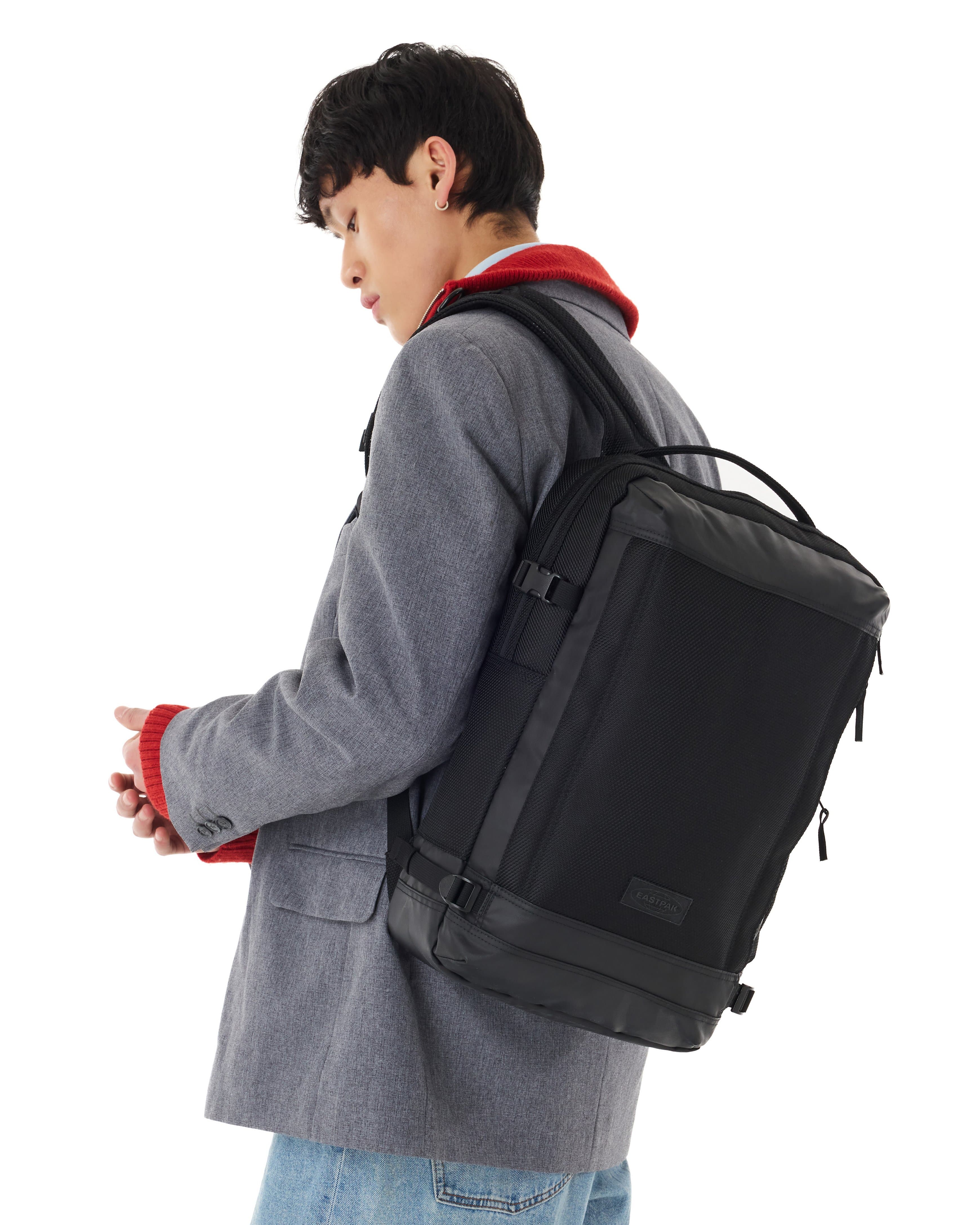 Eastpak Tecum M Backpack 19L in CNNCT Coat — lifestyle # color_CNNCT Coat