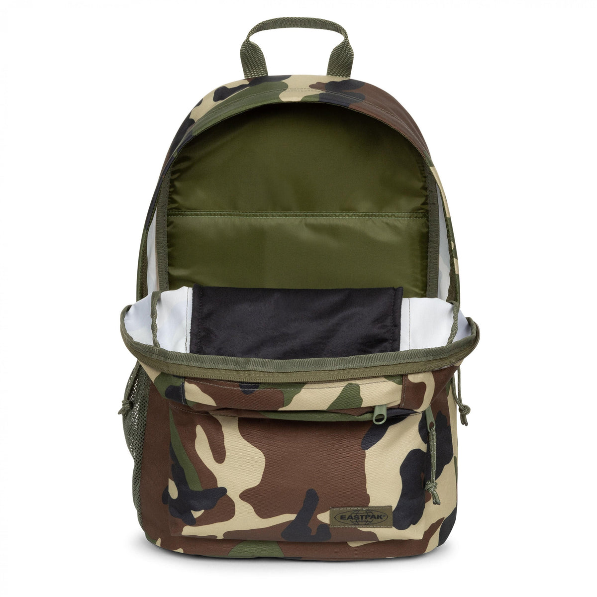 Eastpak Padded Double Backpack 24L in Camo — interior view