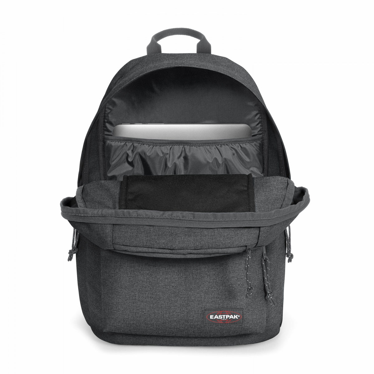 Eastpak Padded Double Backpack 24L in Black Denim — interior view