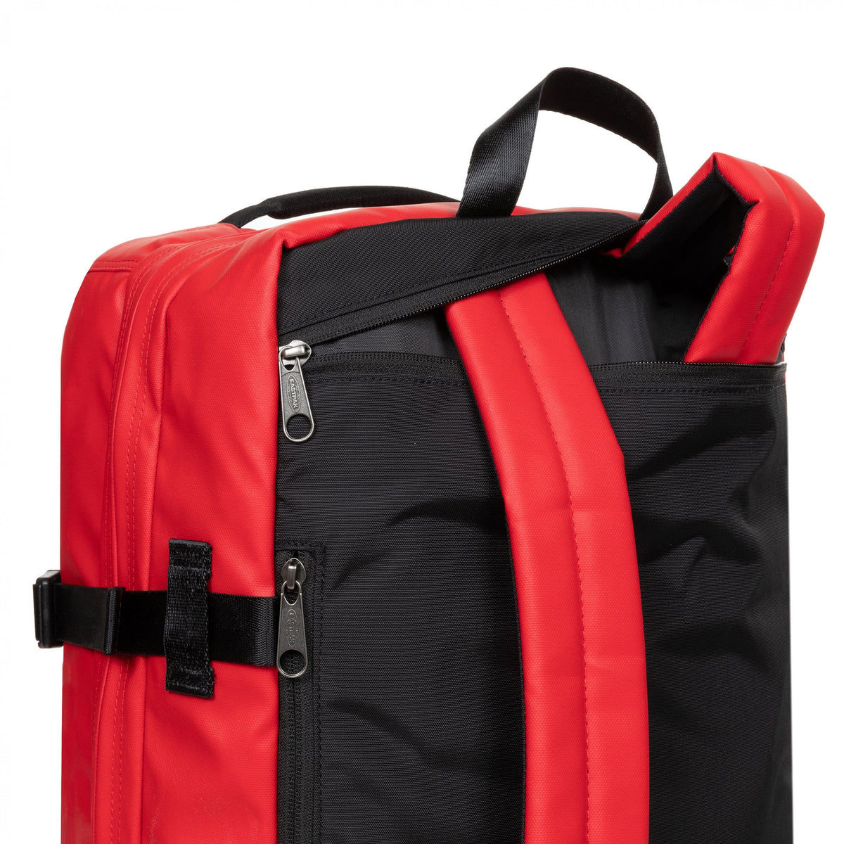 Eastpak Travelpack Backpack Tarp Edition 42L in Tarp Red — detail view