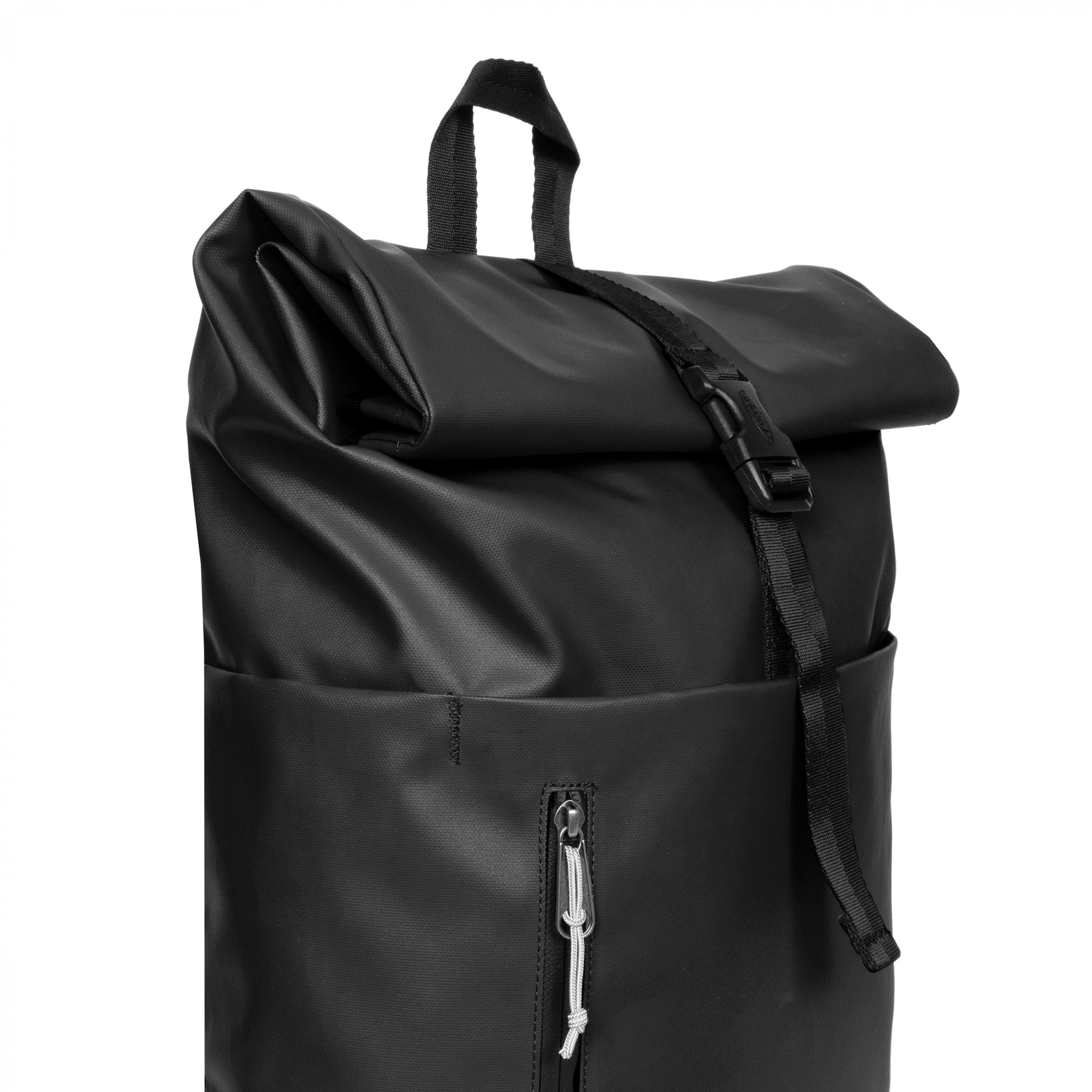 Eastpak Up Roll Rolltop Backpack 23L in Tarp Black — detail view # color_Tarp Black