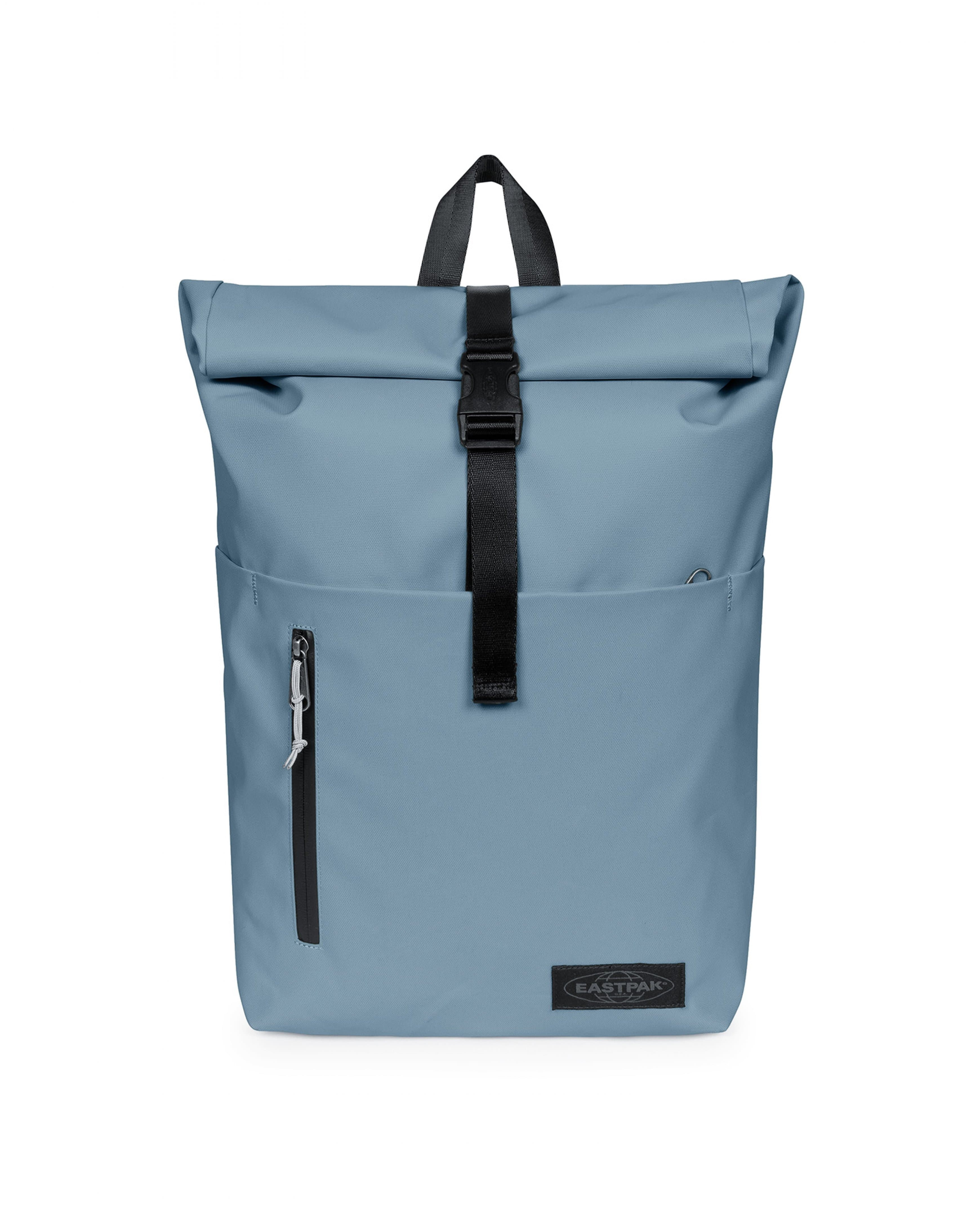 Eastpak Up Roll Rolltop Backpack 23L in Tarp Dust Blue — front view # color_Tarp Dust Blue