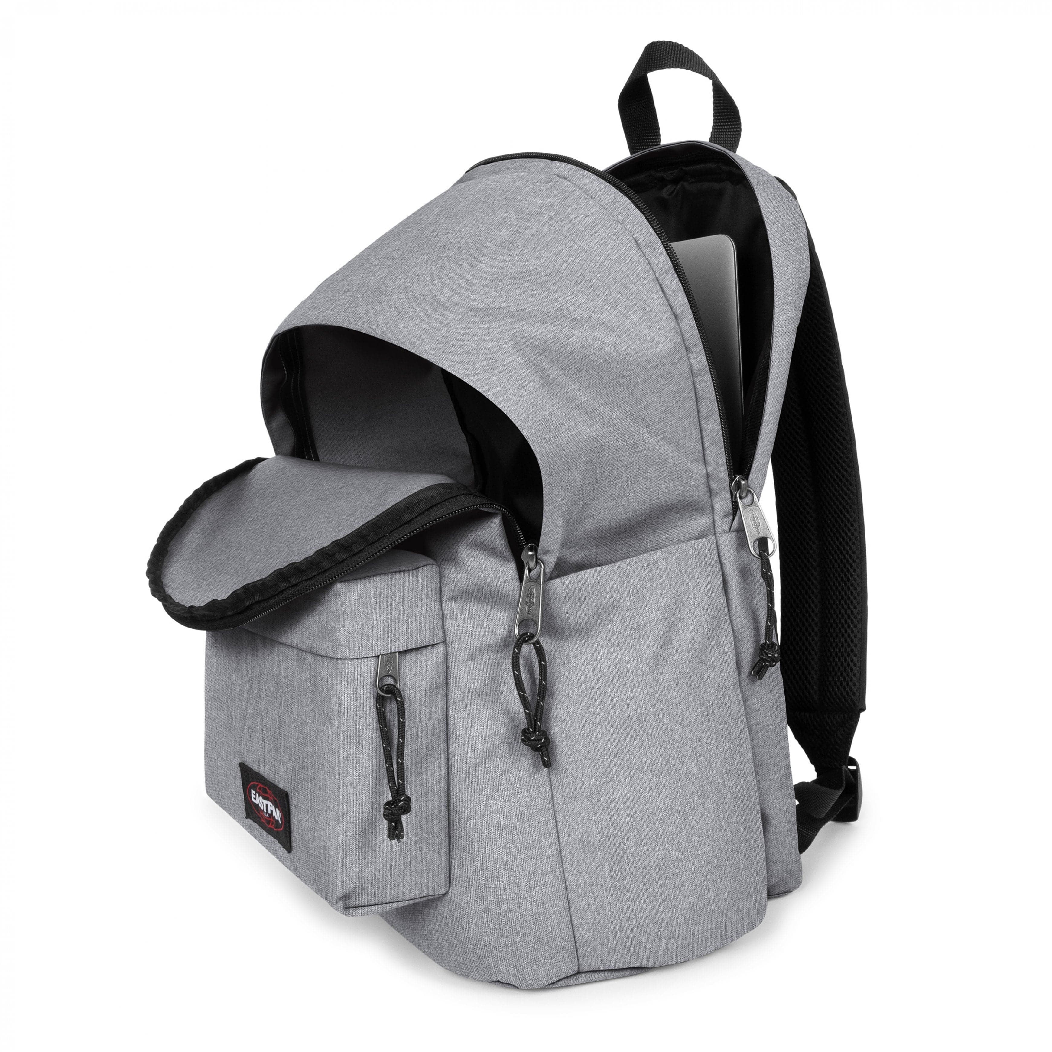 Eastpak Day Office Backpack 31L in Sunday Grey — interior view # color_Sunday Grey