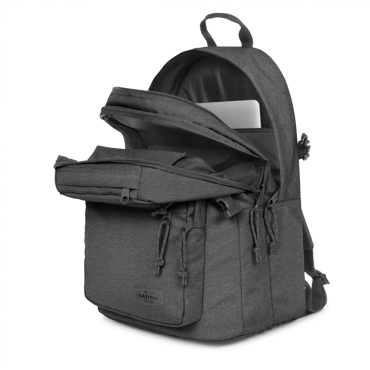 Eastpak Double Pro Backpack 32L in Black Denim — interior view