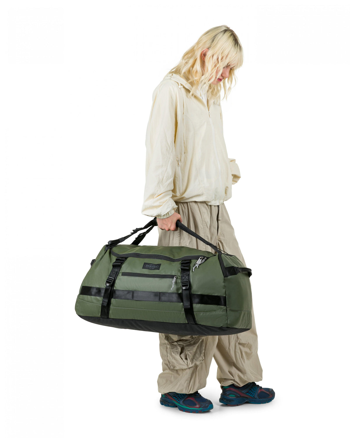 Eastpak Duffel Pack M Tarp Edition in Tarp Forest — lifestyle