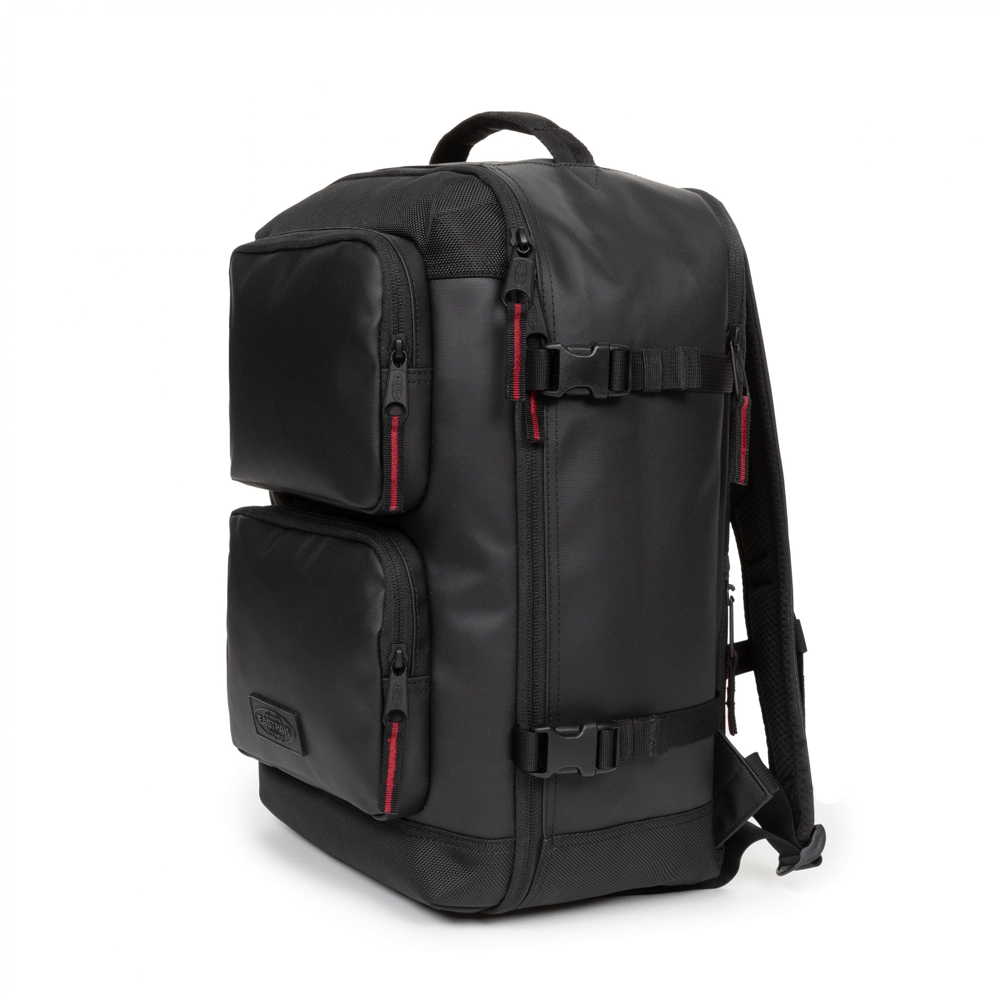 Eastpak Tecum Cabin Travel Backpack 22L in CNNCT Top Black — angle view 2 # color_CNNCT Top Black
