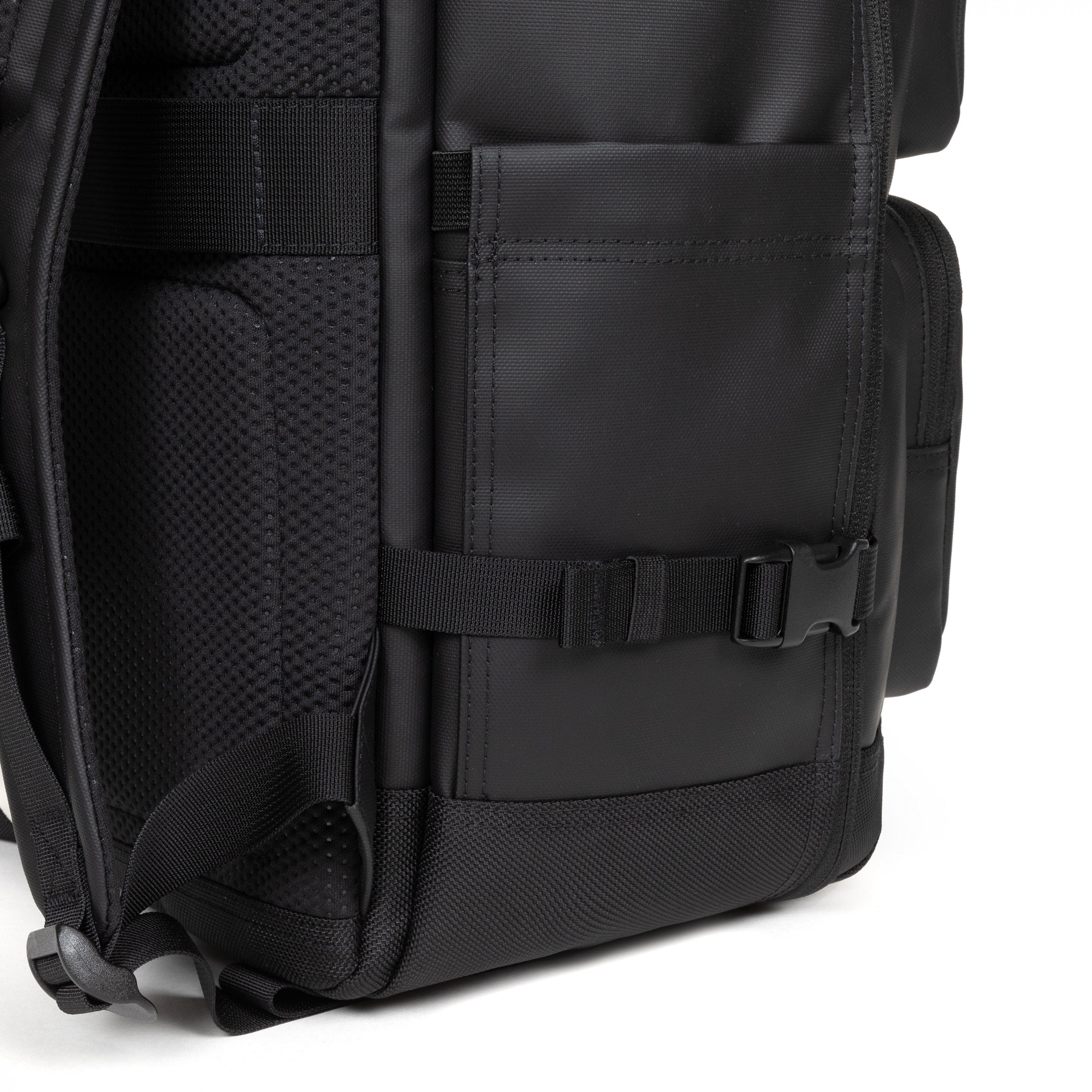 Eastpak Tecum Cabin Travel Backpack 22L in CNNCT Top Black — detail view 4 # color_CNNCT Top Black