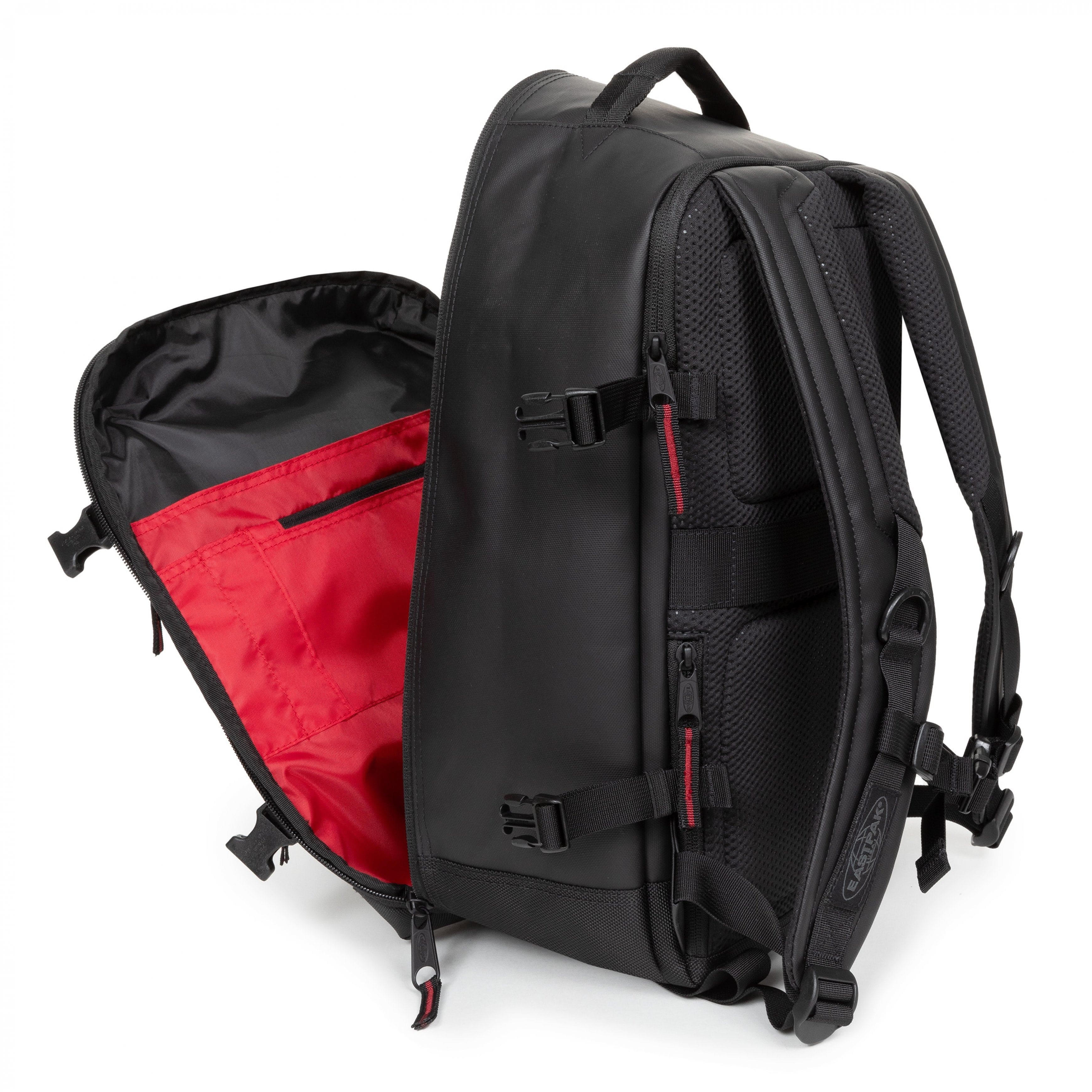 Eastpak Tecum Cabin Travel Backpack 22L in CNNCT Top Black — interior view # color_CNNCT Top Black