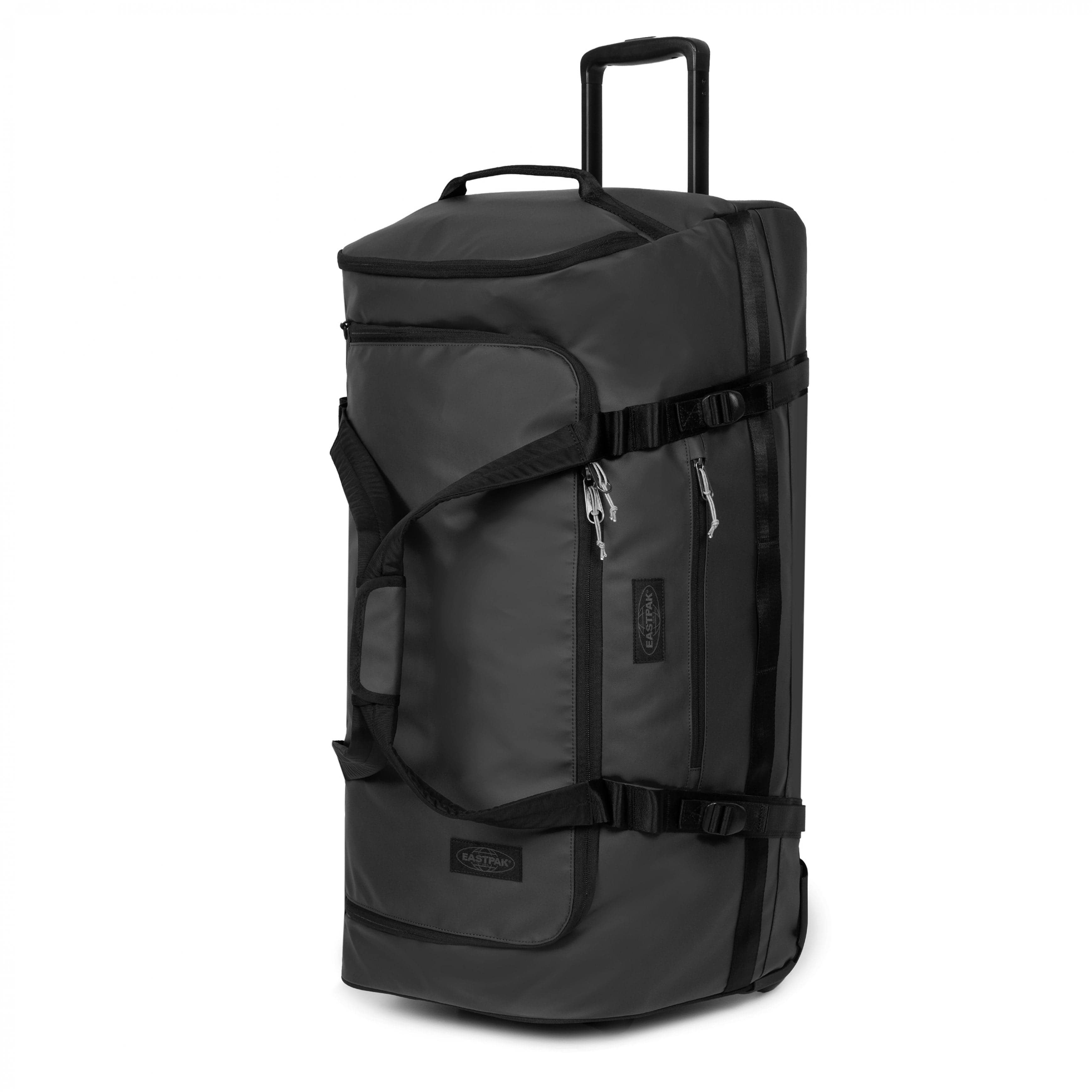 Eastpak Duffel Pack Wheel L Wheeled Duffel 90L in Tarp Black — angle view 2 # color_Tarp Black