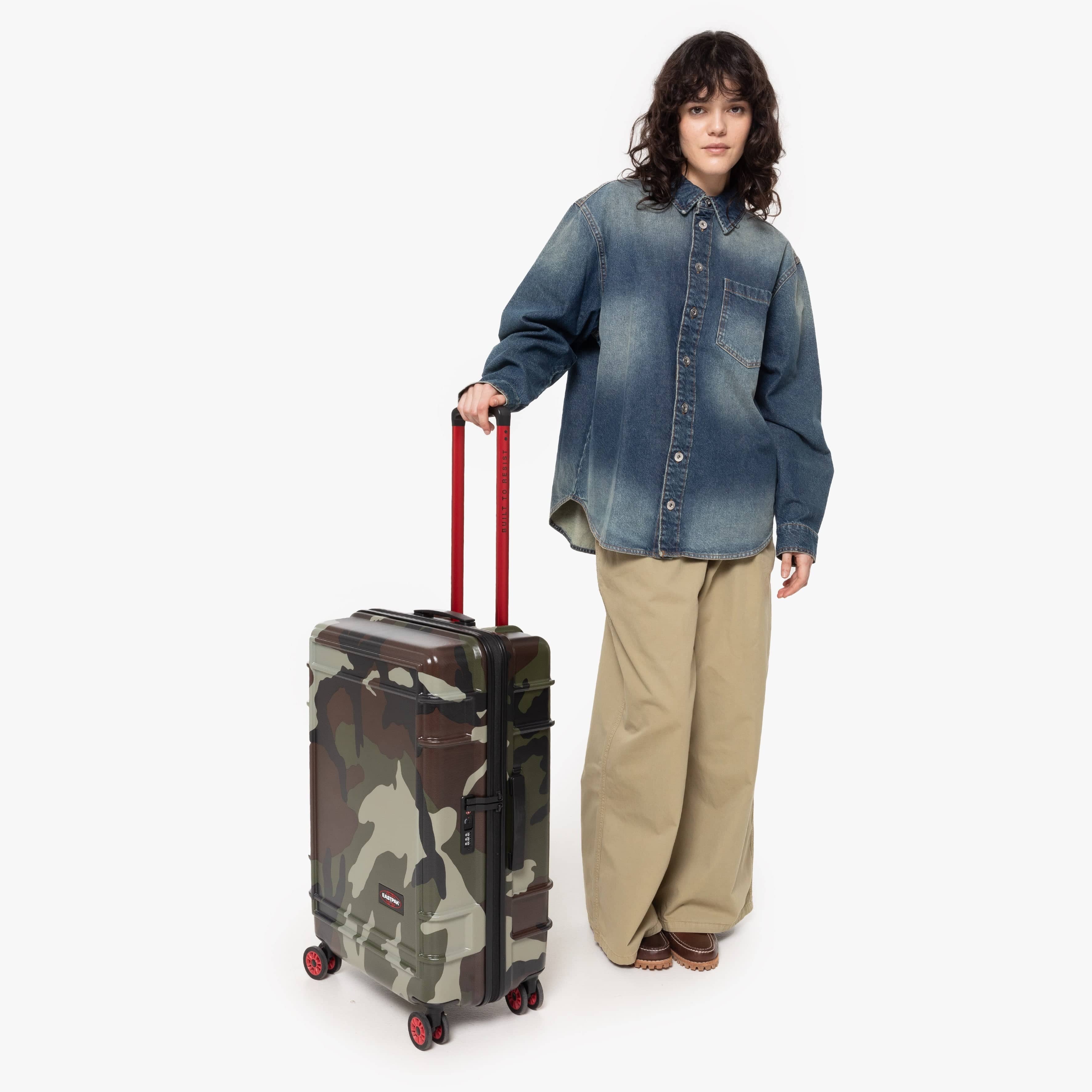 Eastpak Resist'R Zip Medium Hardside Spinner | 63L in Camo — lifestyle # color_Camo