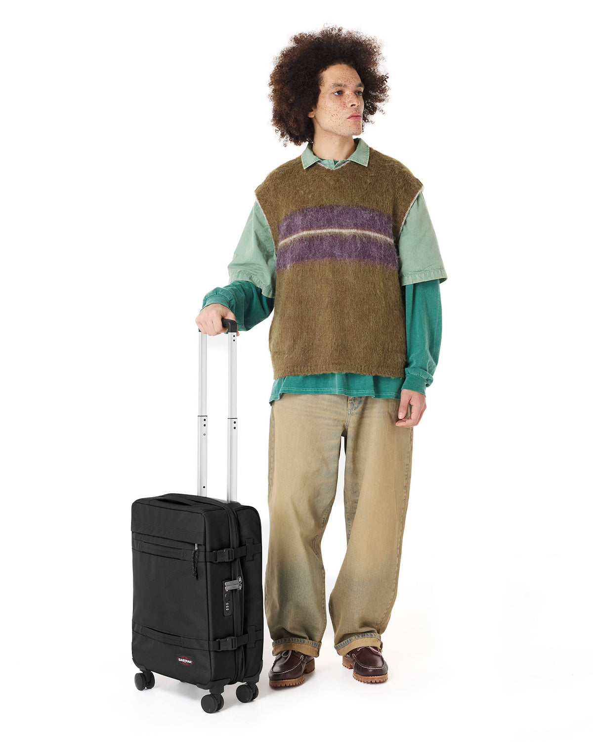 EastPak Transit'R 4 Small Spinner Luggage  | 44 L in Black — lifestyle