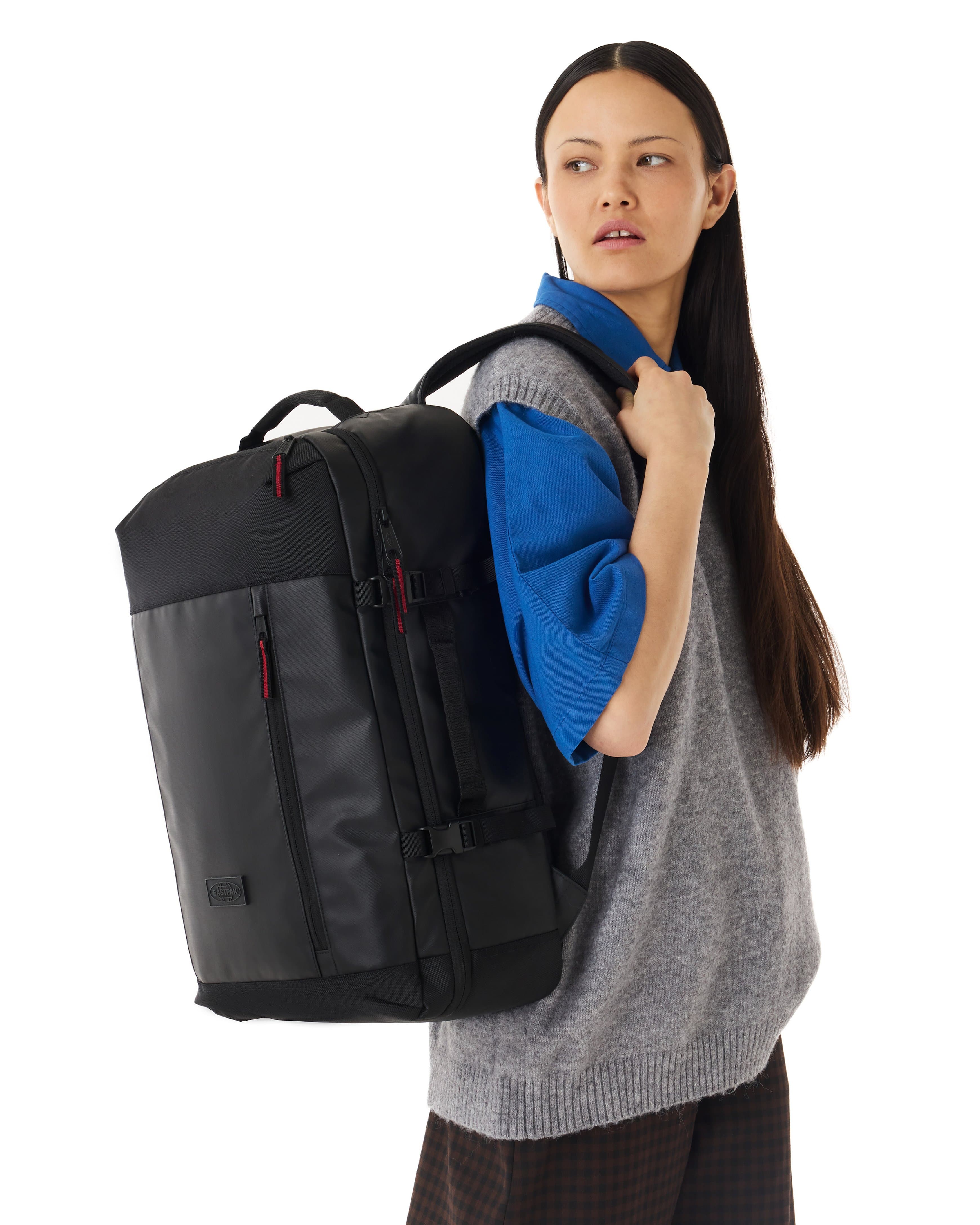 Eastpak CNNCT Travelpack Backpack 34L in CNNCT Top Black — lifestyle # color_CNNCT Top Black