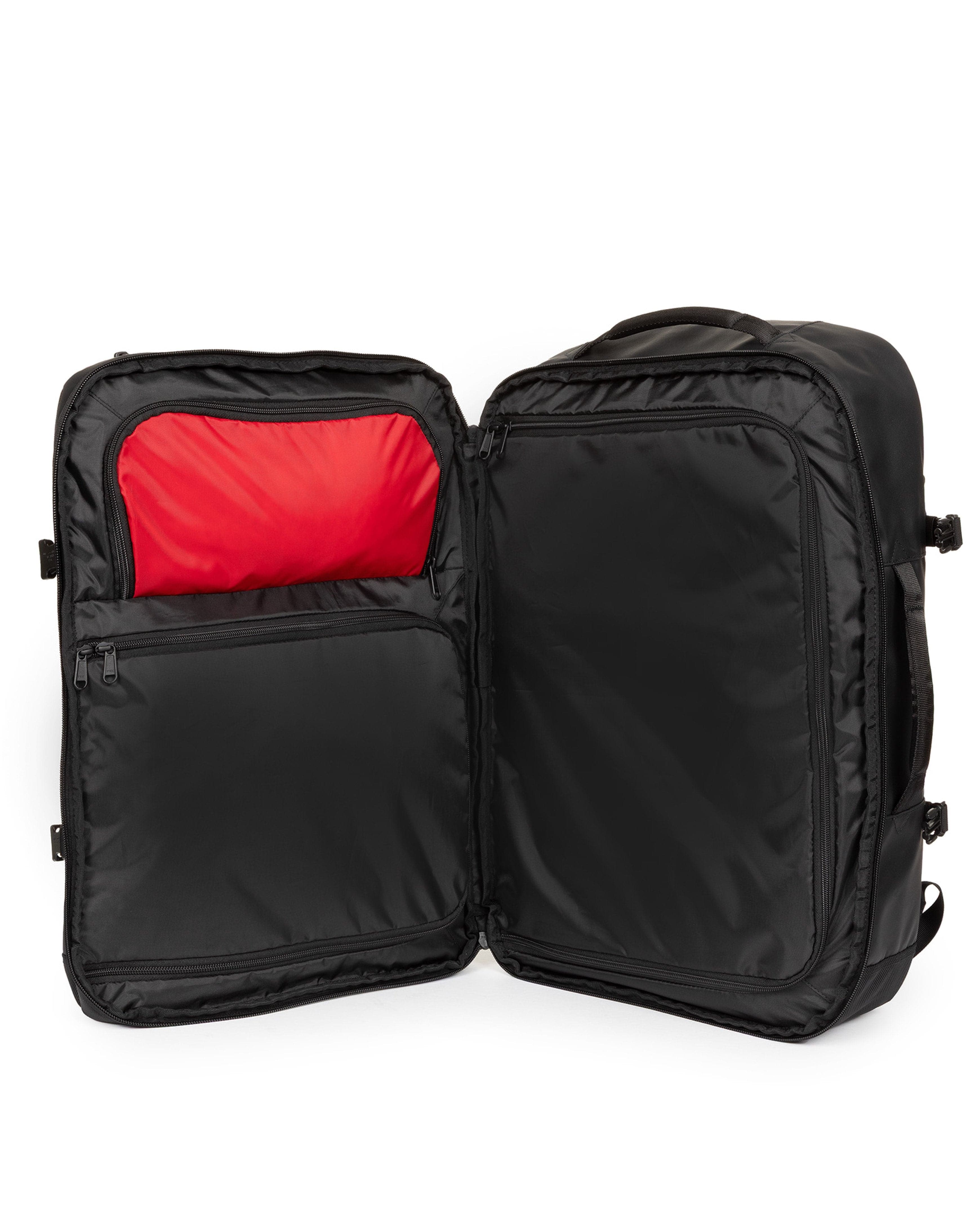 Eastpak CNNCT Travelpack Backpack 34L in CNNCT Top Black — interior view # color_CNNCT Top Black