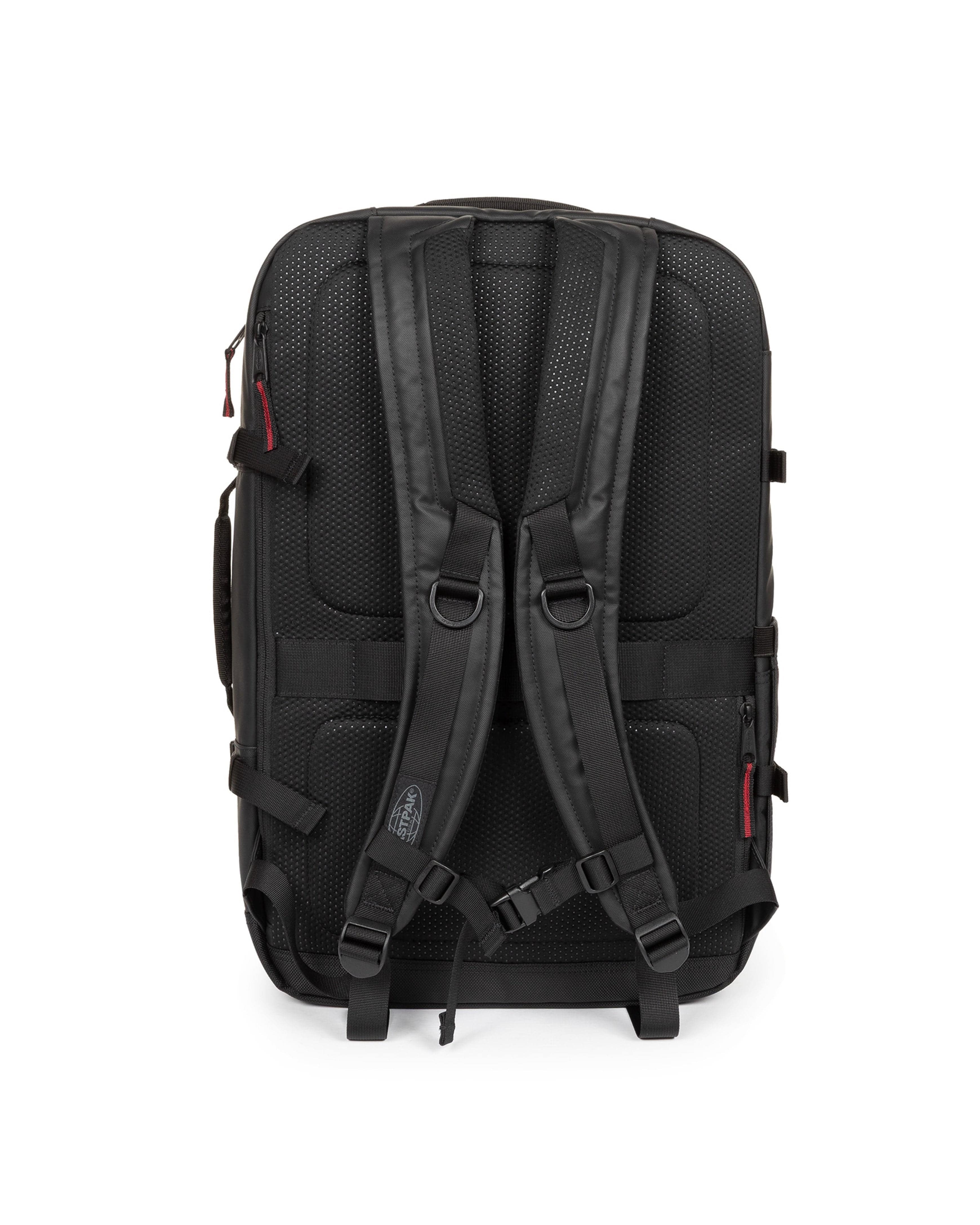 Eastpak CNNCT Travelpack Backpack 34L in CNNCT Top Black — back view # color_CNNCT Top Black