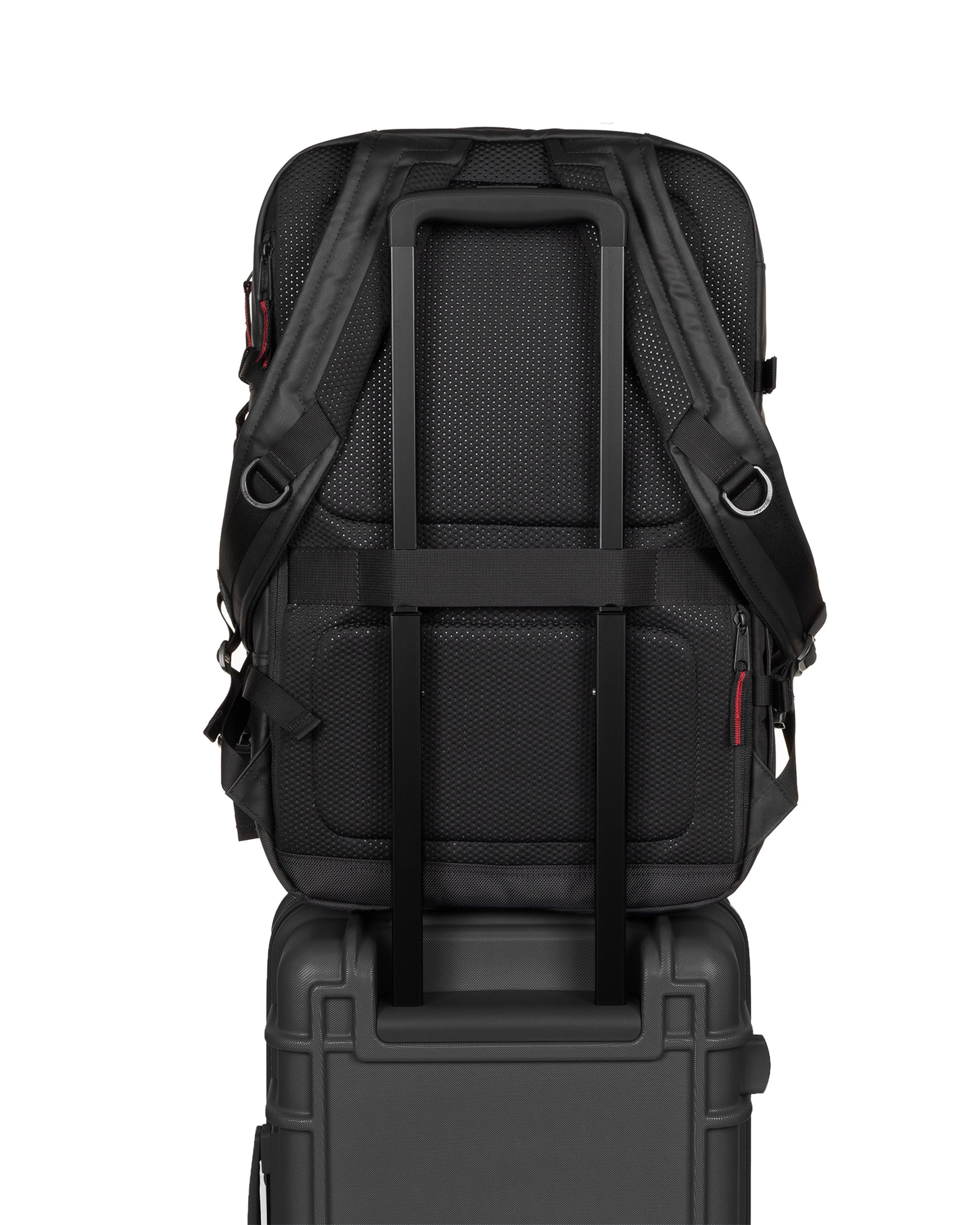 Eastpak CNNCT Travelpack Backpack 34L in CNNCT Top Black — back view 2 # color_CNNCT Top Black
