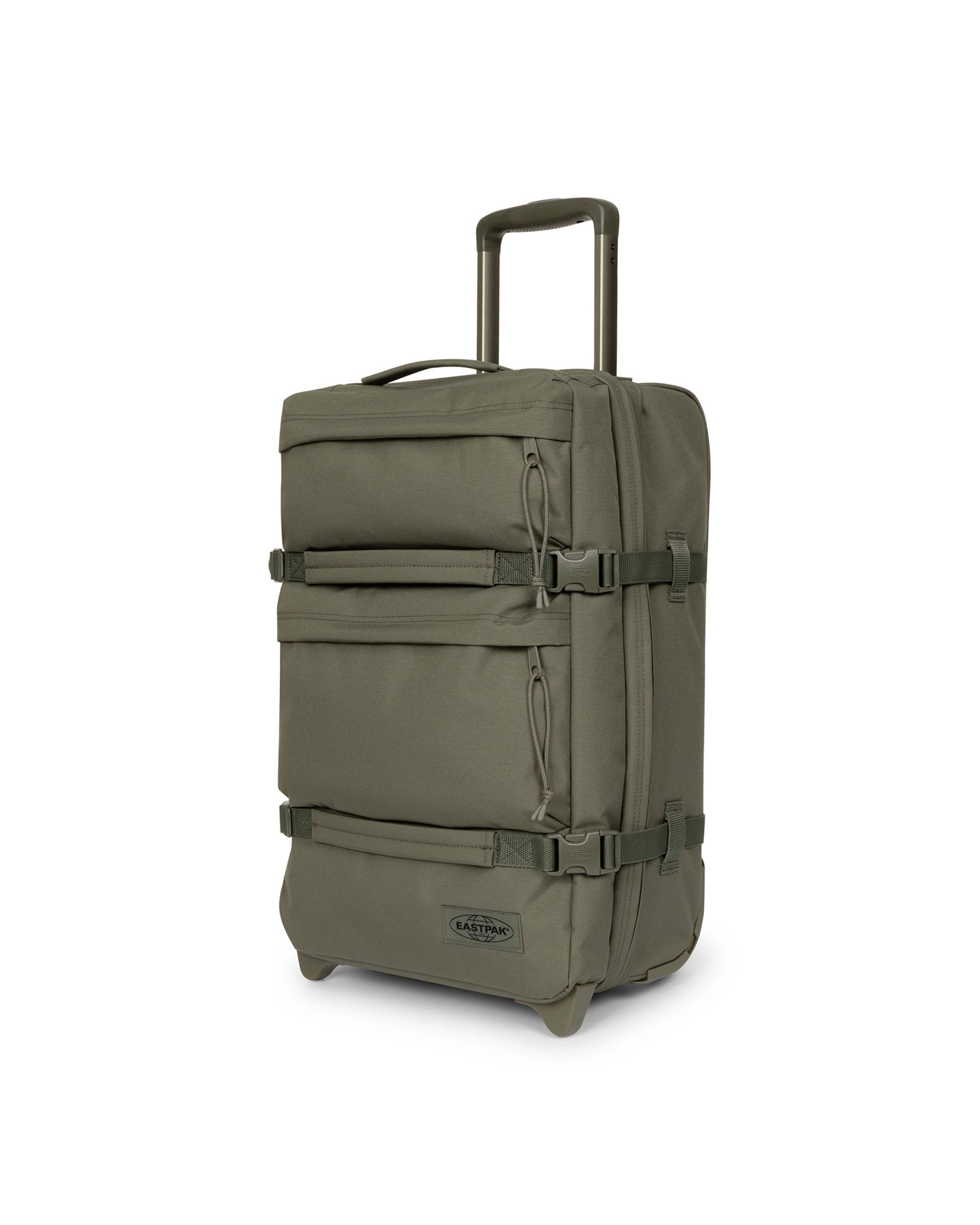 Eastpak Transit'R Plus Small 2-Wheel Carry-On | 38L in Monotone Khaki — angle view 2 # color_Monotone Khaki