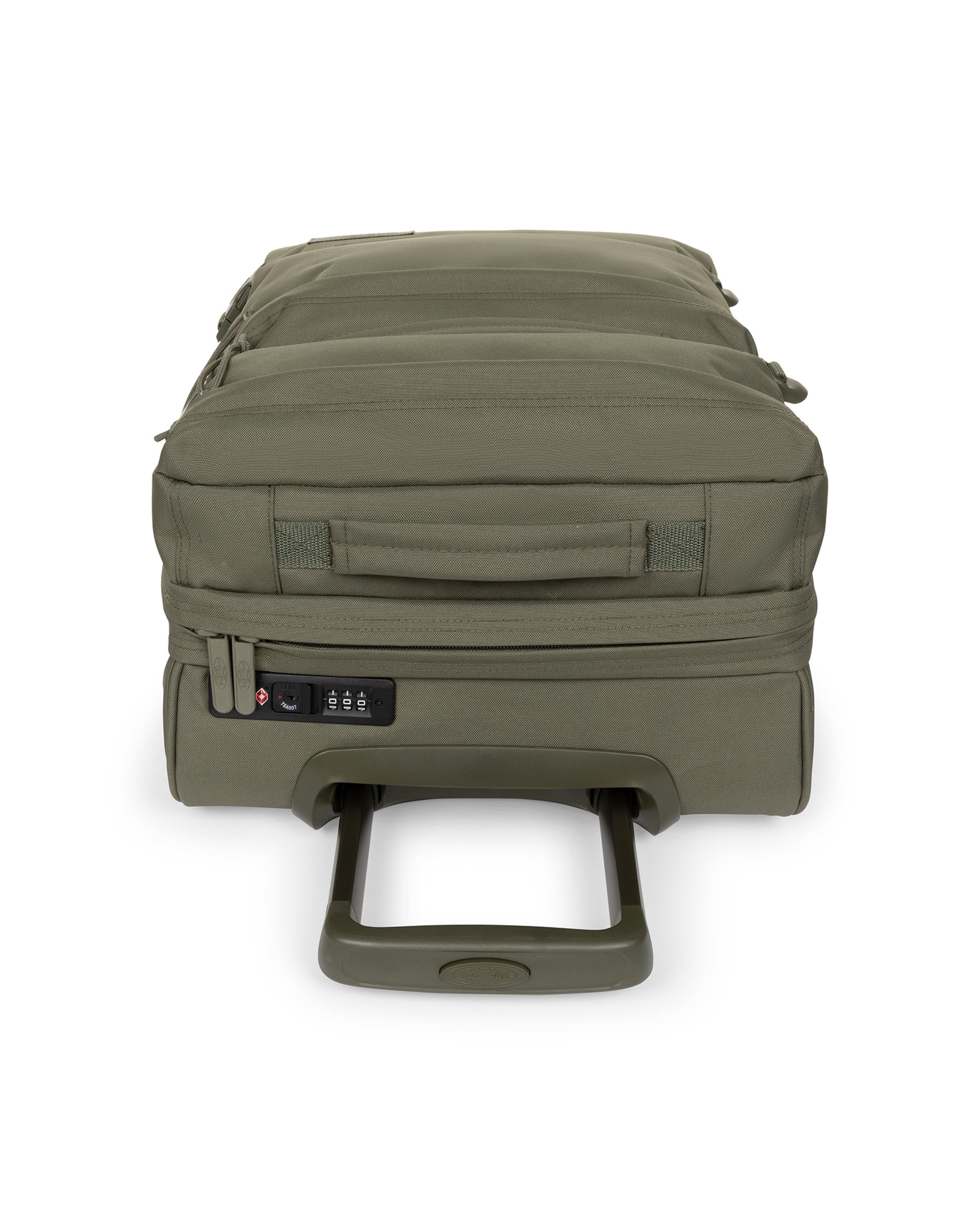 Eastpak Transit'R Plus Small 2-Wheel Carry-On | 38L in Monotone Khaki — angle view 3 # color_Monotone Khaki