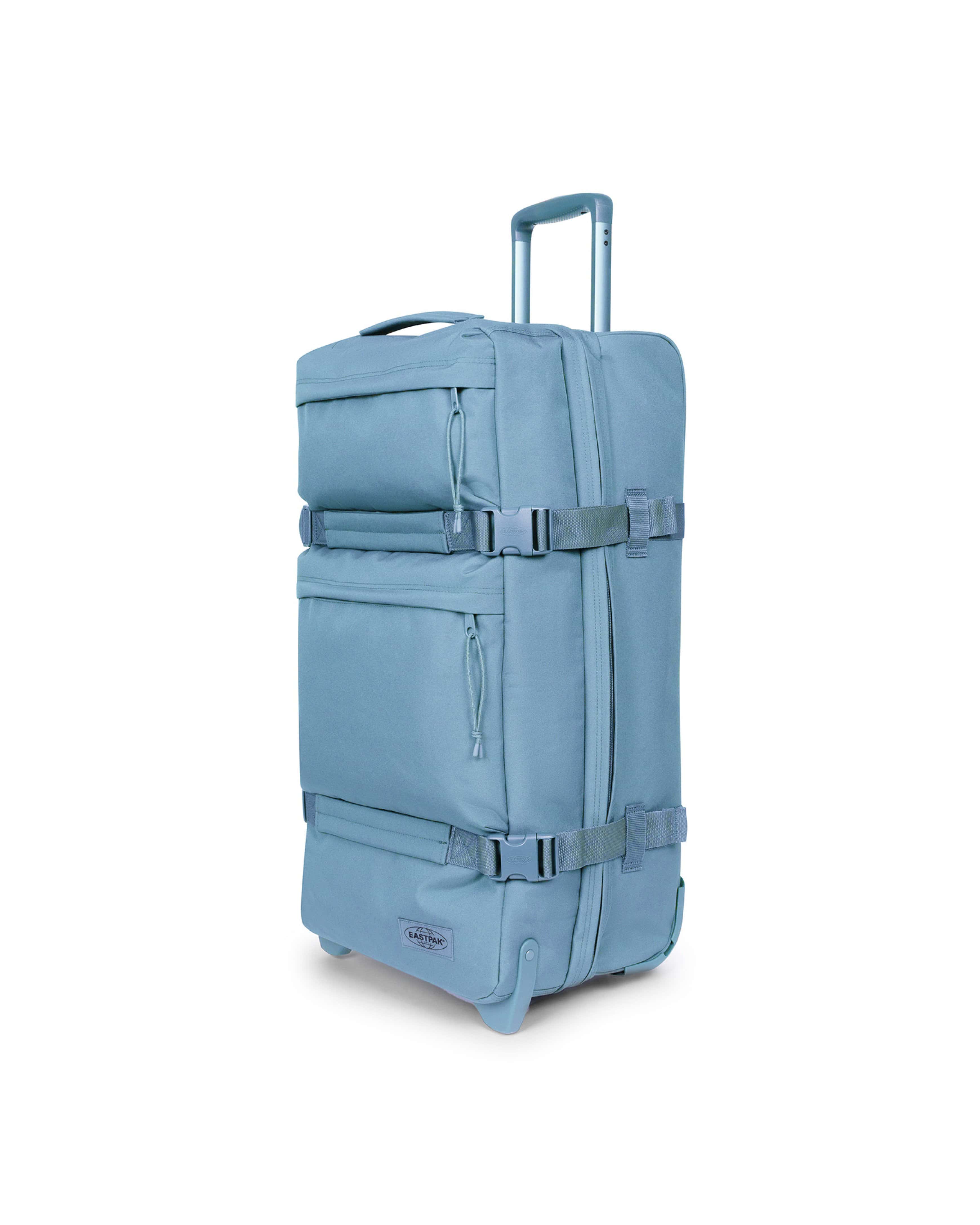 Eastpak Transit'R Plus Large 2-Wheel Luggage | 105L in Monotone Blue — angle view 2 # color_Monotone Blue