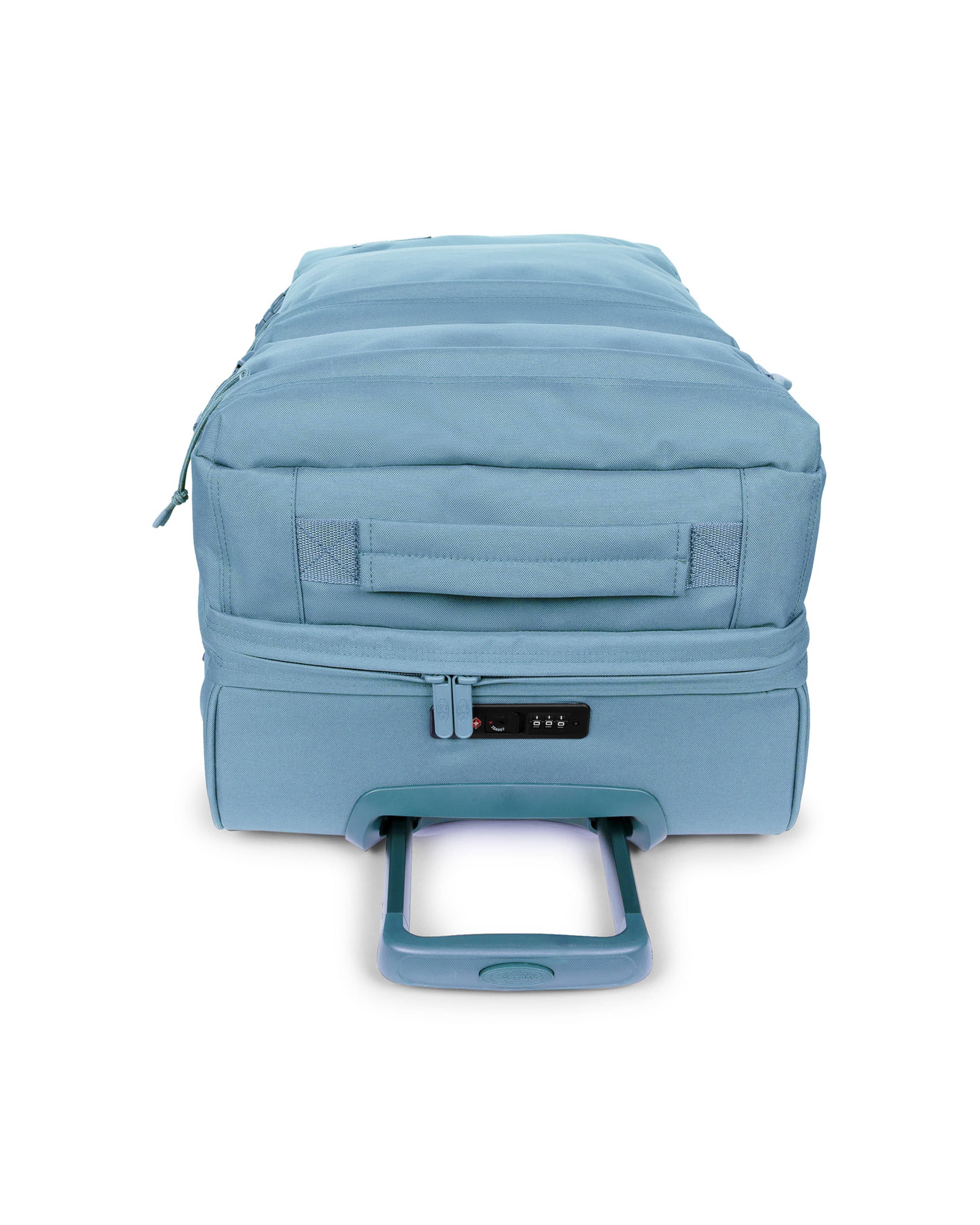 Eastpak Transit'R Plus Large 2-Wheel Luggage | 105L in Monotone Blue — angle view 3 # color_Monotone Blue