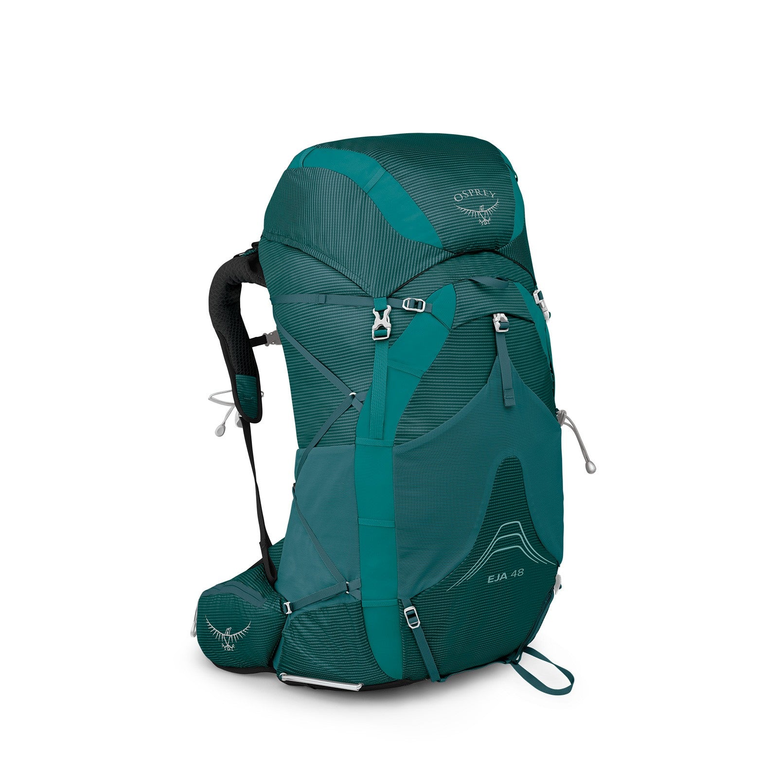 Osprey Eja 48 Women's Backpacking Pack 48L in Deep Teal — angle view 2