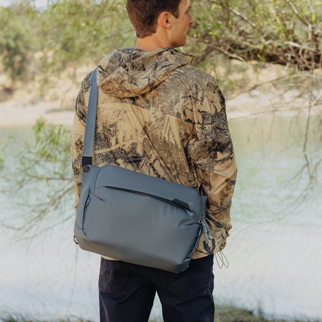 Peak Design Everyday Sling 10L in Ocean — lifestyle 2 # color_Ocean