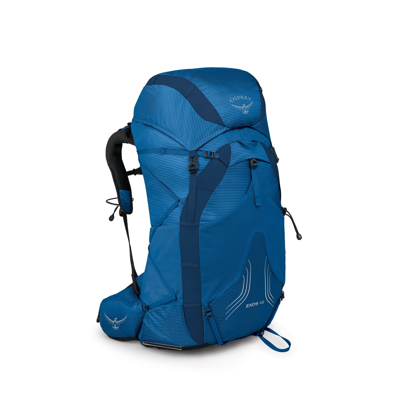 Osprey Exos 48 Backpacking Pack 48L in Blue Ribbon — front view