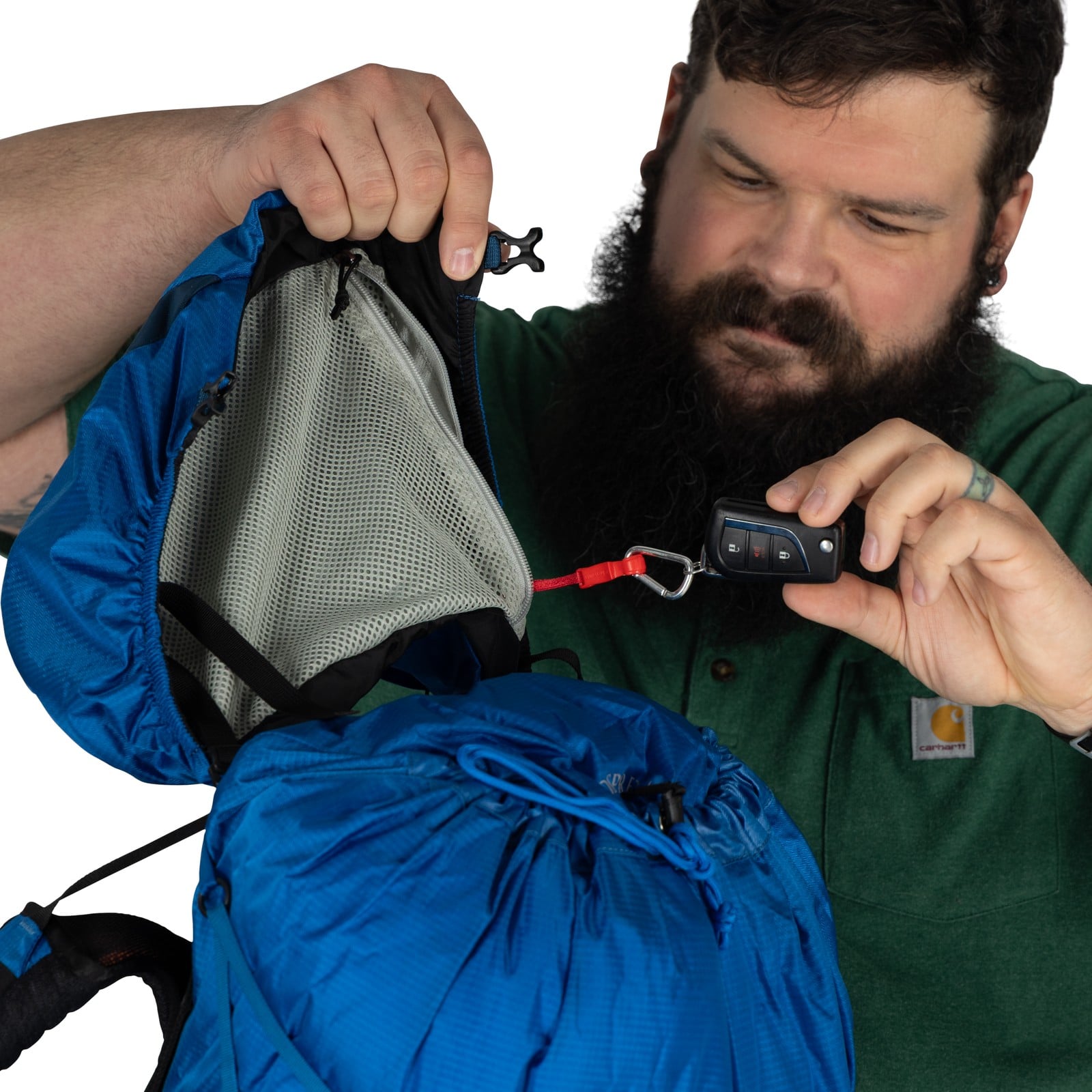 Osprey Exos 58 Extended Fit Backpacking Pack 58L in Blue Ribbon — detail view 11