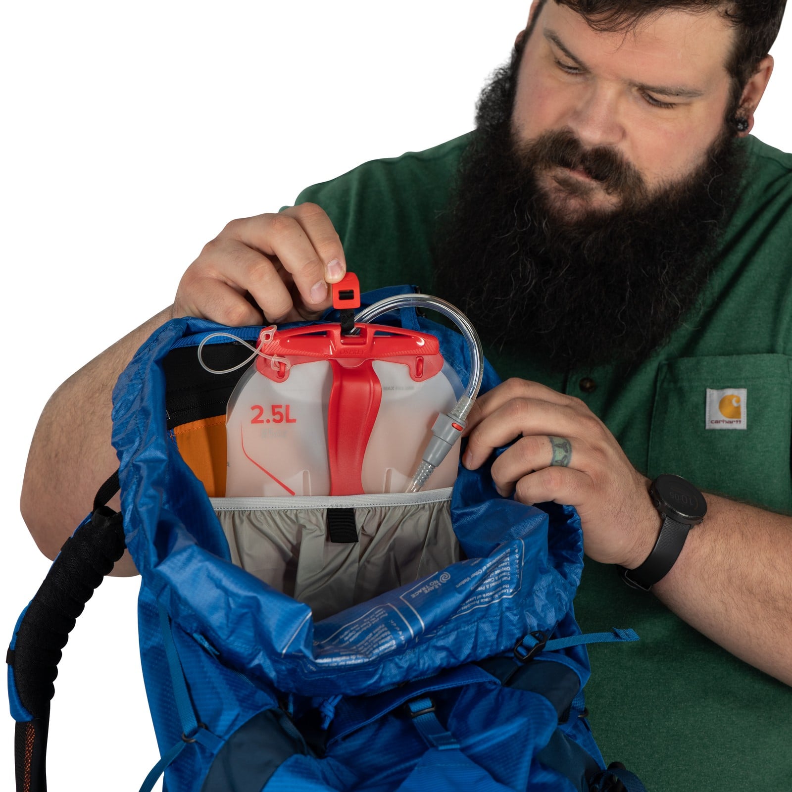 Osprey Exos 58 Extended Fit Backpacking Pack 58L in Blue Ribbon — detail view 13