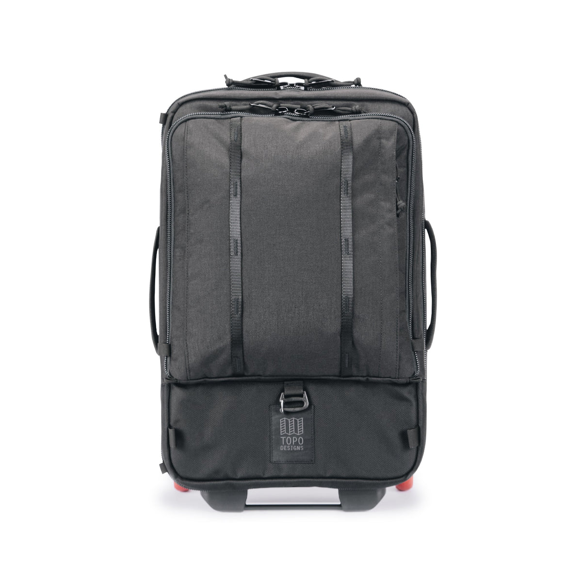 Topo Designs Global Travel Bag Roller-Carry On in Black Black — angle view 2