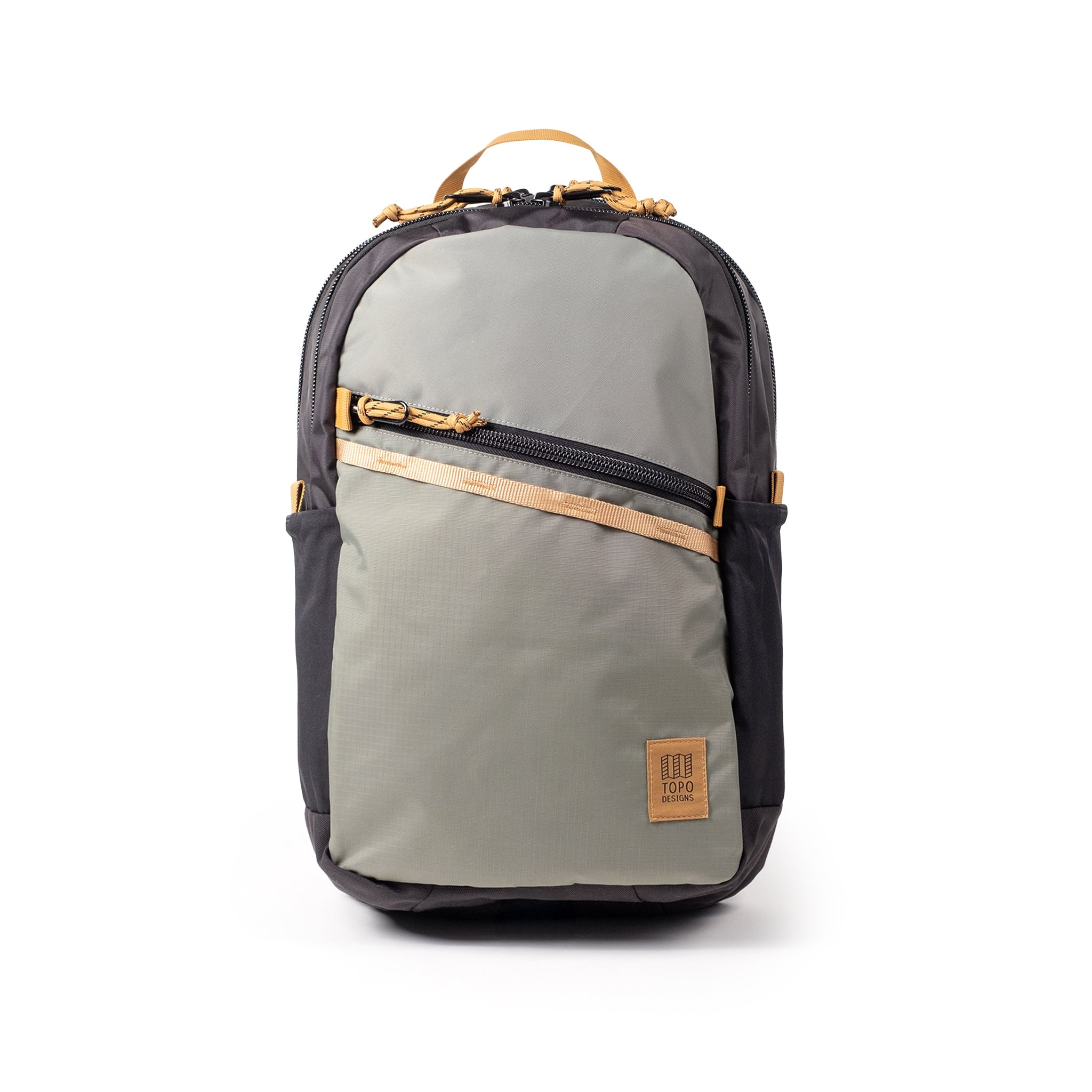 Topo Designs Commuter Backpack in Beetle Khaki — front view # color_Beetle Khaki