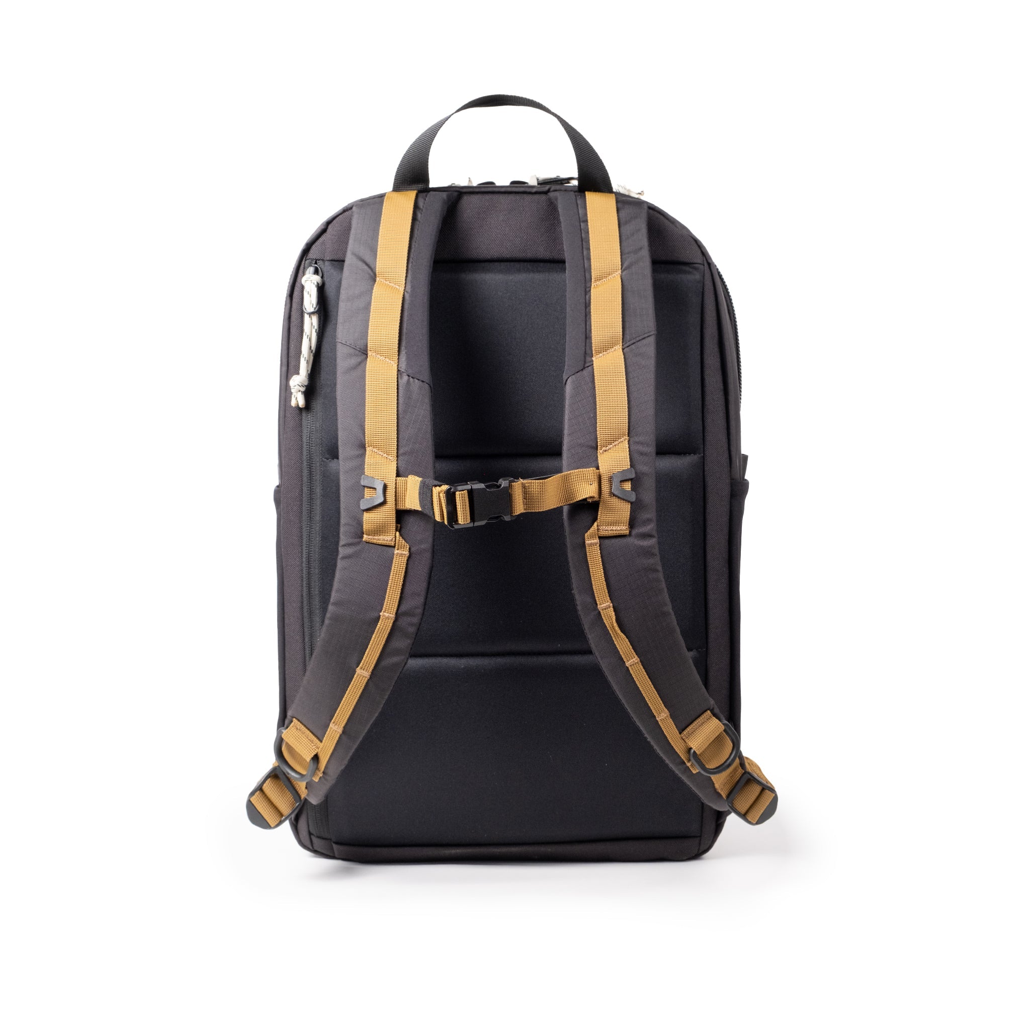 Topo Designs Commuter Backpack in Black Neutral — back view # color_Black Neutral