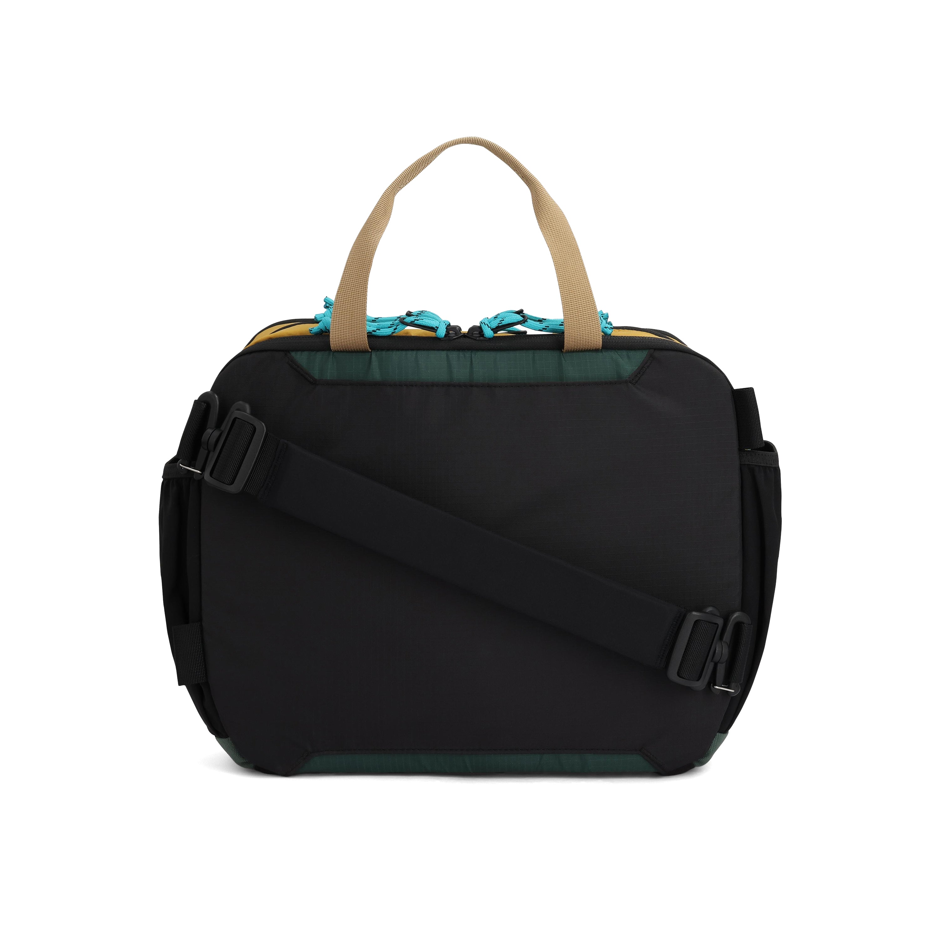 Topo Designs Mountain Cross Bag in Mustard Forest — back view # color_Mustard Forest